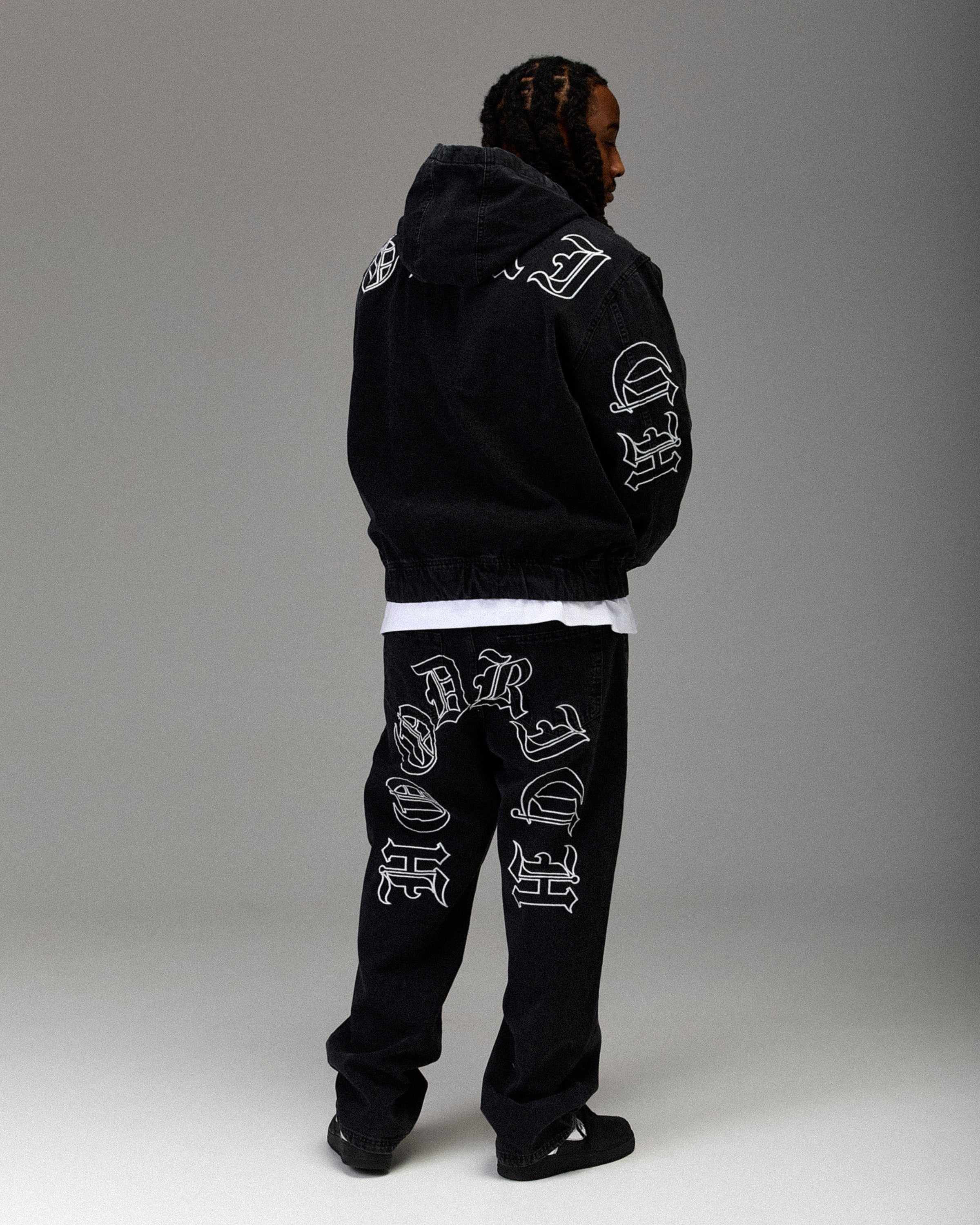 The Winner's Circle Denim Trousers - Black/White