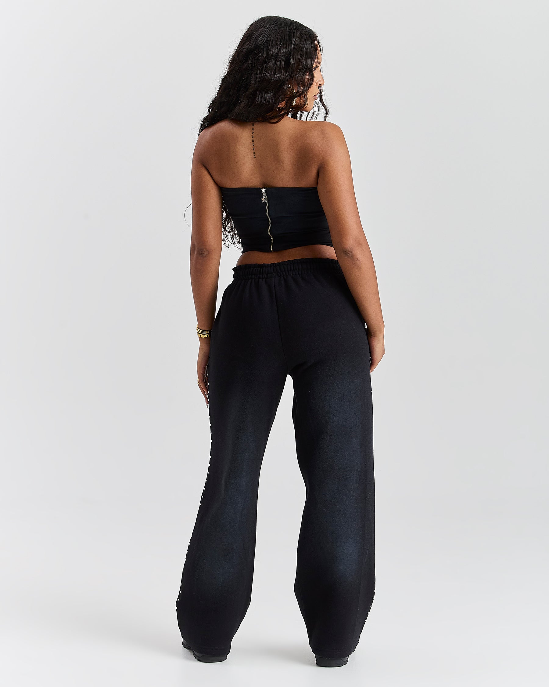 Aspen Wide Leg Joggers - Black