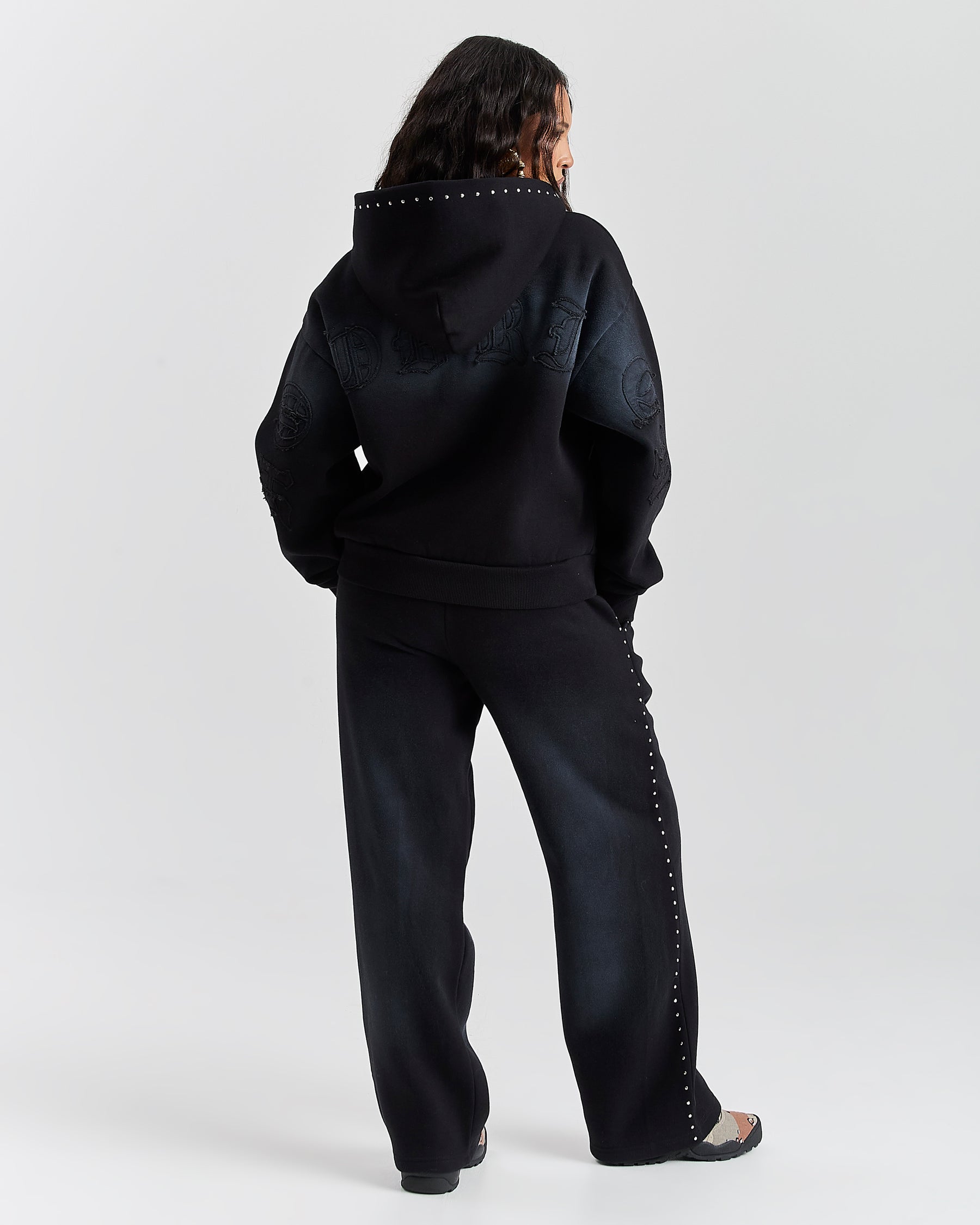Aspen Wide Leg Joggers - Black