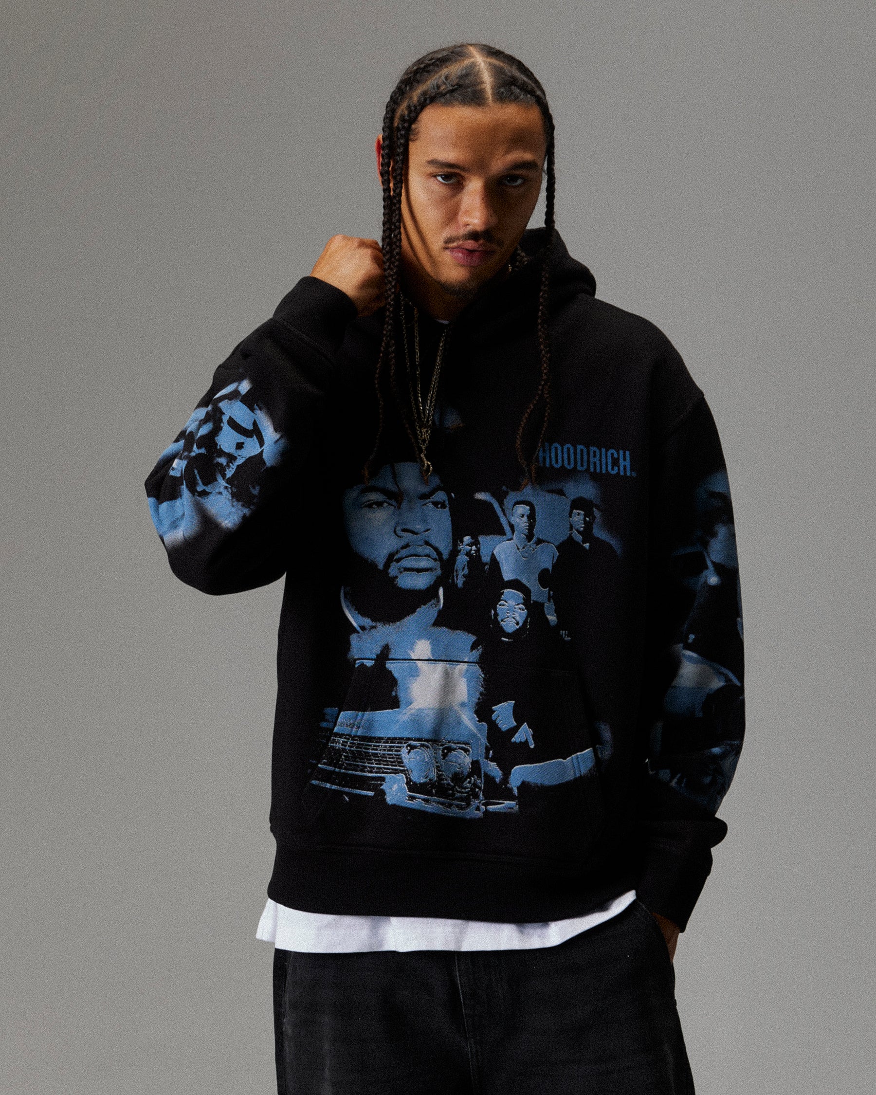 Hustle Boyz N The Hood Hoodie - Black/Blue