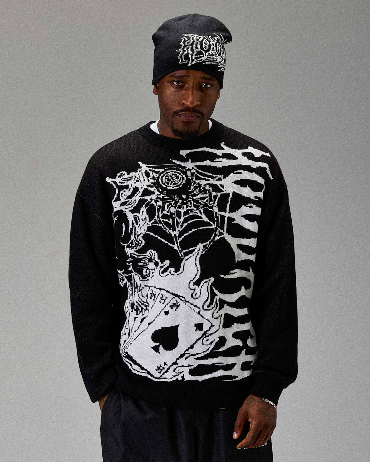 Pull en tricot Wreckage The Winner's Circle - Noir/blanc