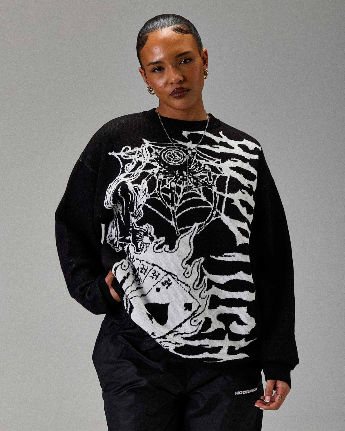 Pull en tricot Wreckage The Winner's Circle - Noir/blanc