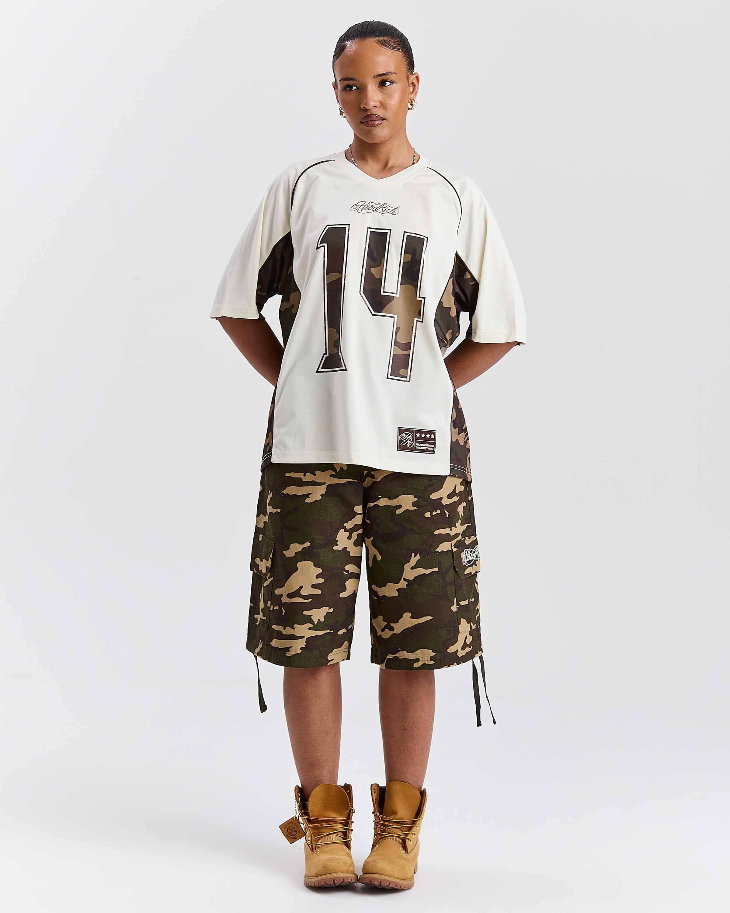 Field Oversized Cargo Woven Jort - Camo