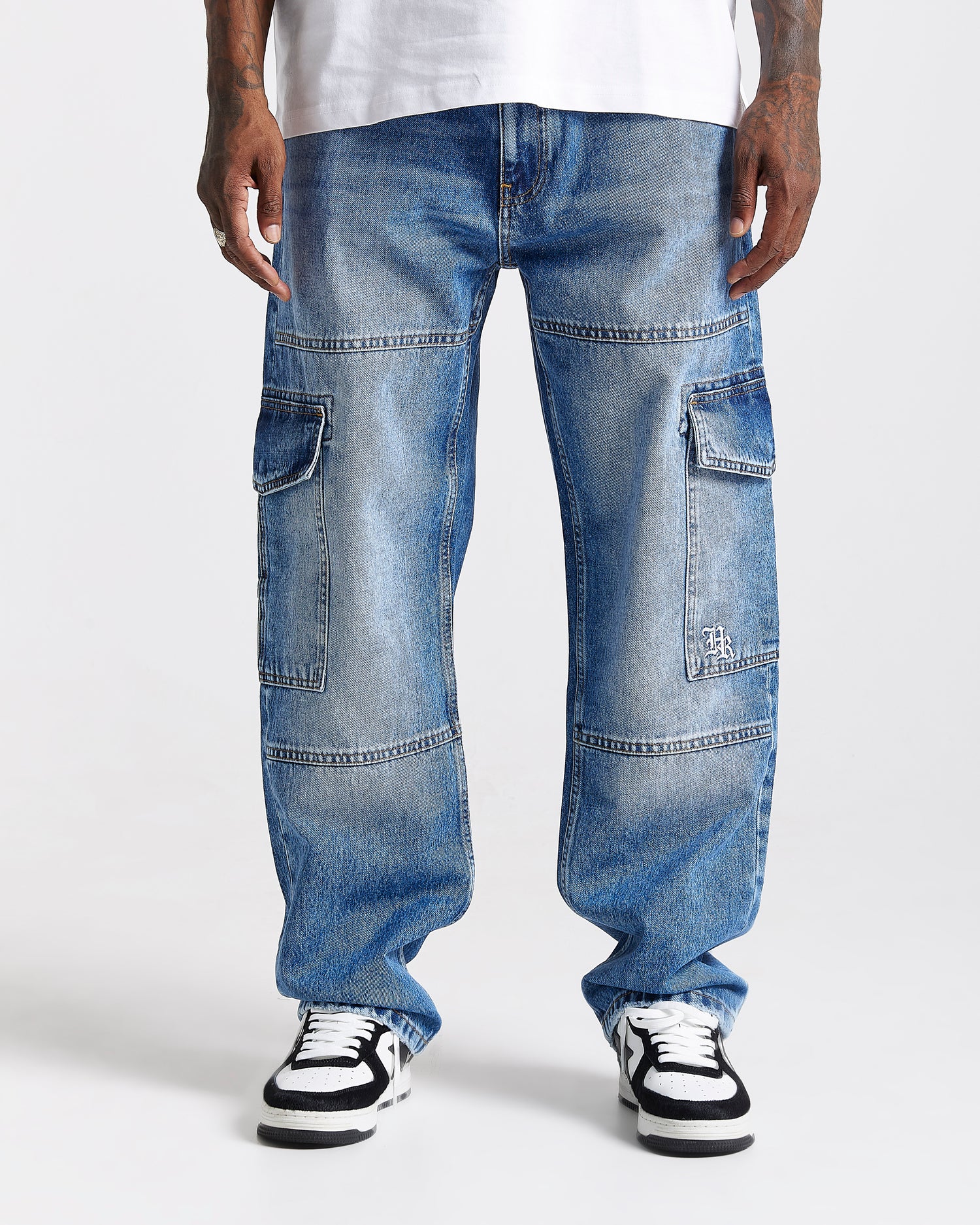 Force Script Denim Jeans - Blue