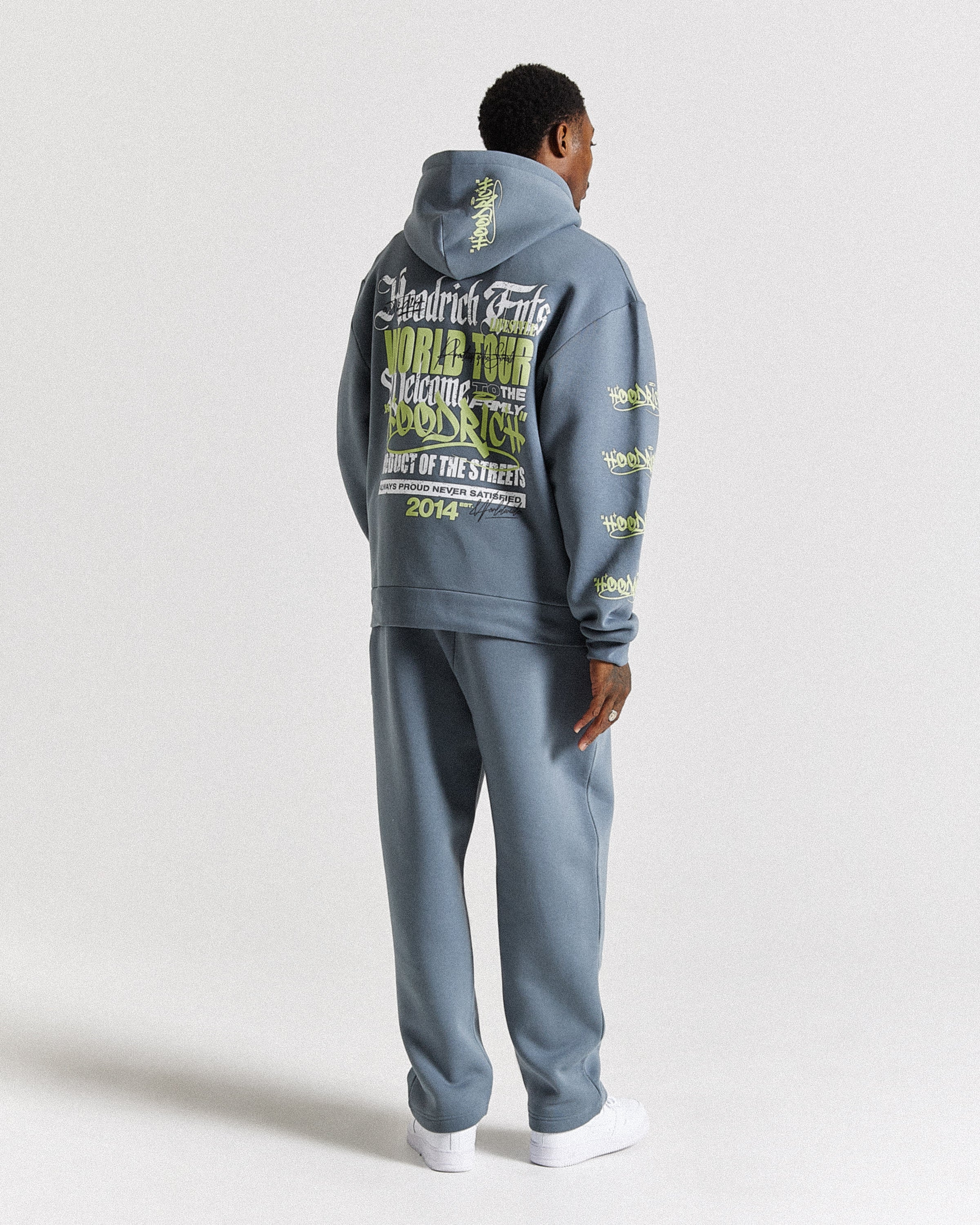 Stamp Tour Oversized Jogger - Grey/White/Lime