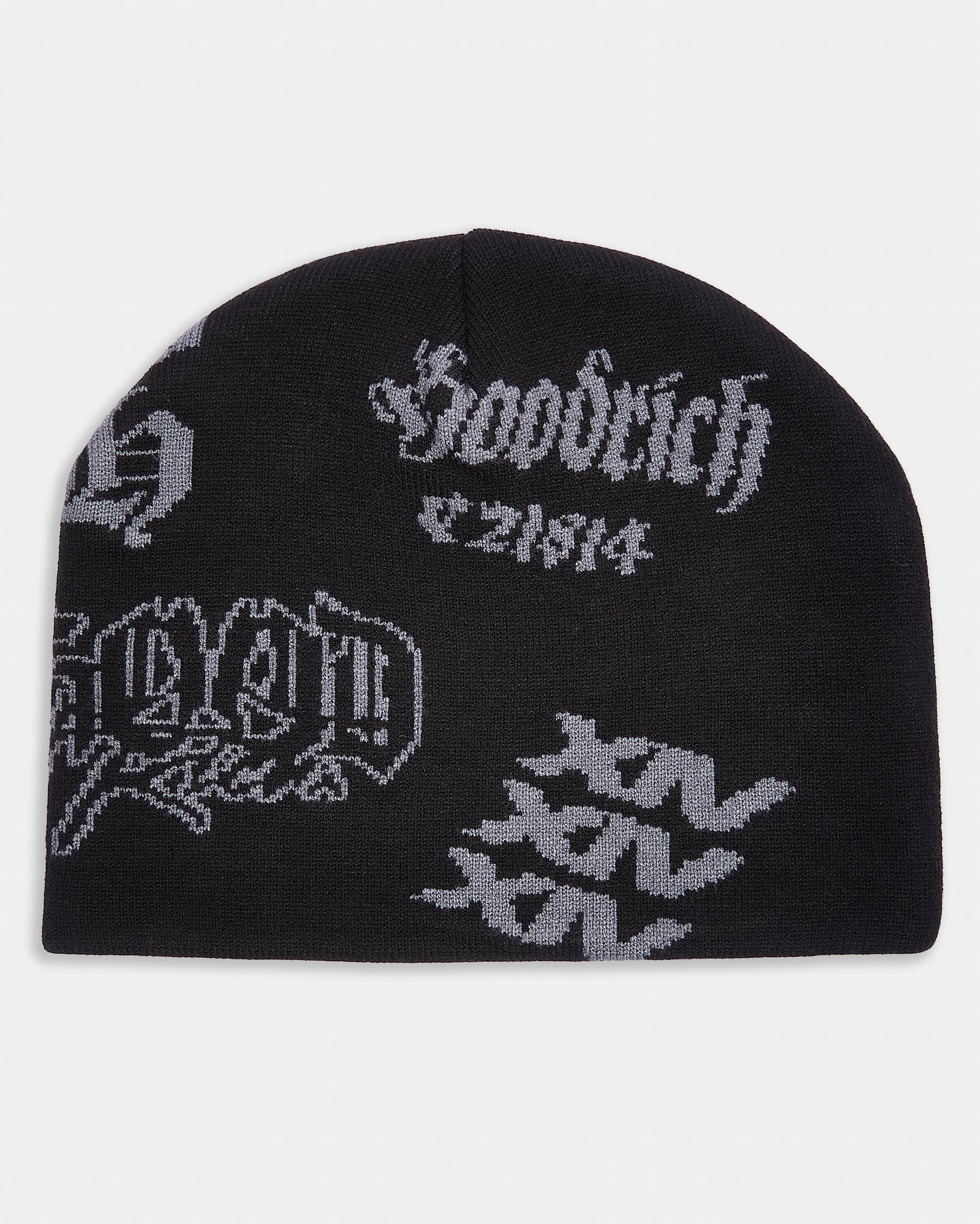 Skull Beanie - Black/Grey