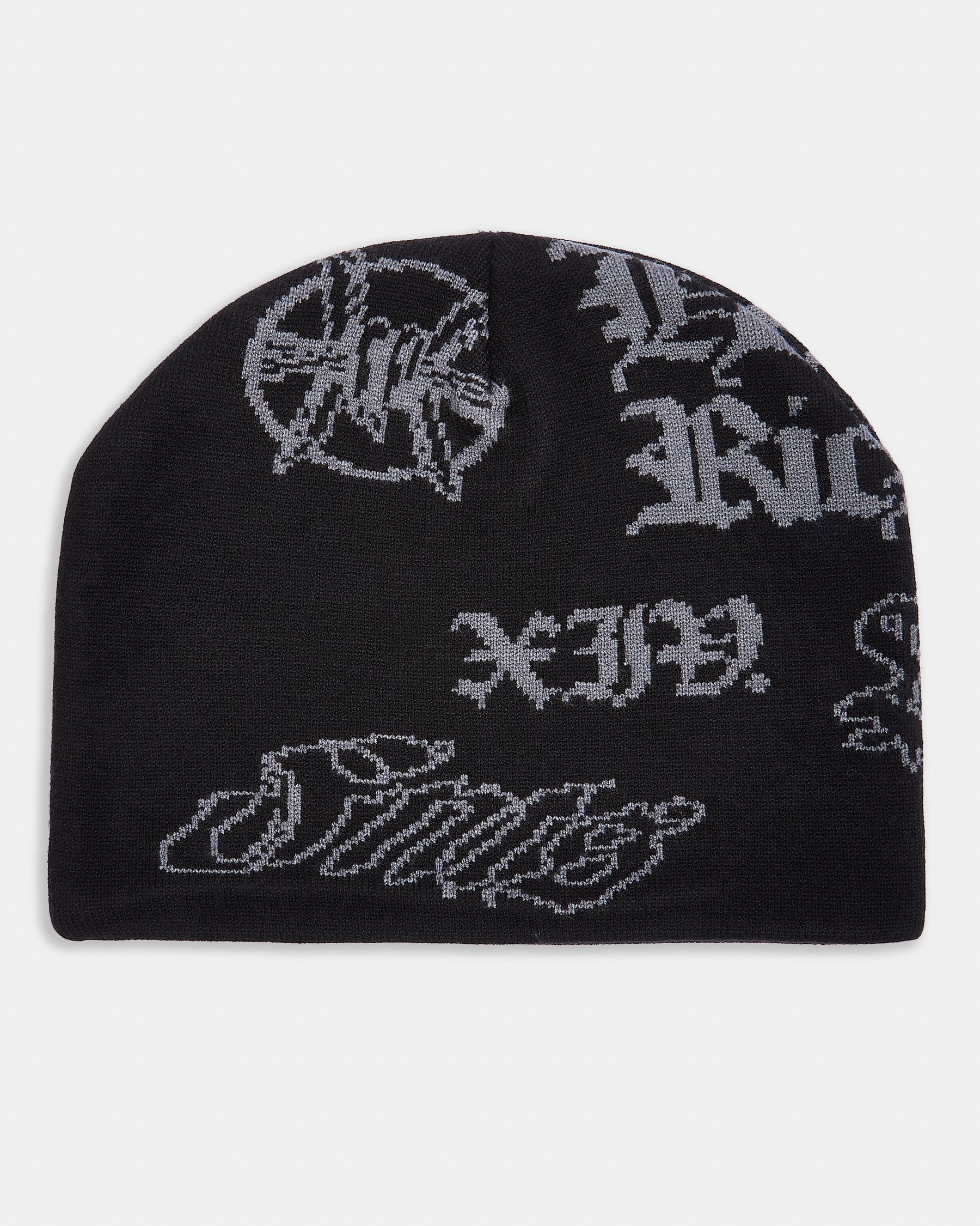 Skull Beanie - Black/Grey