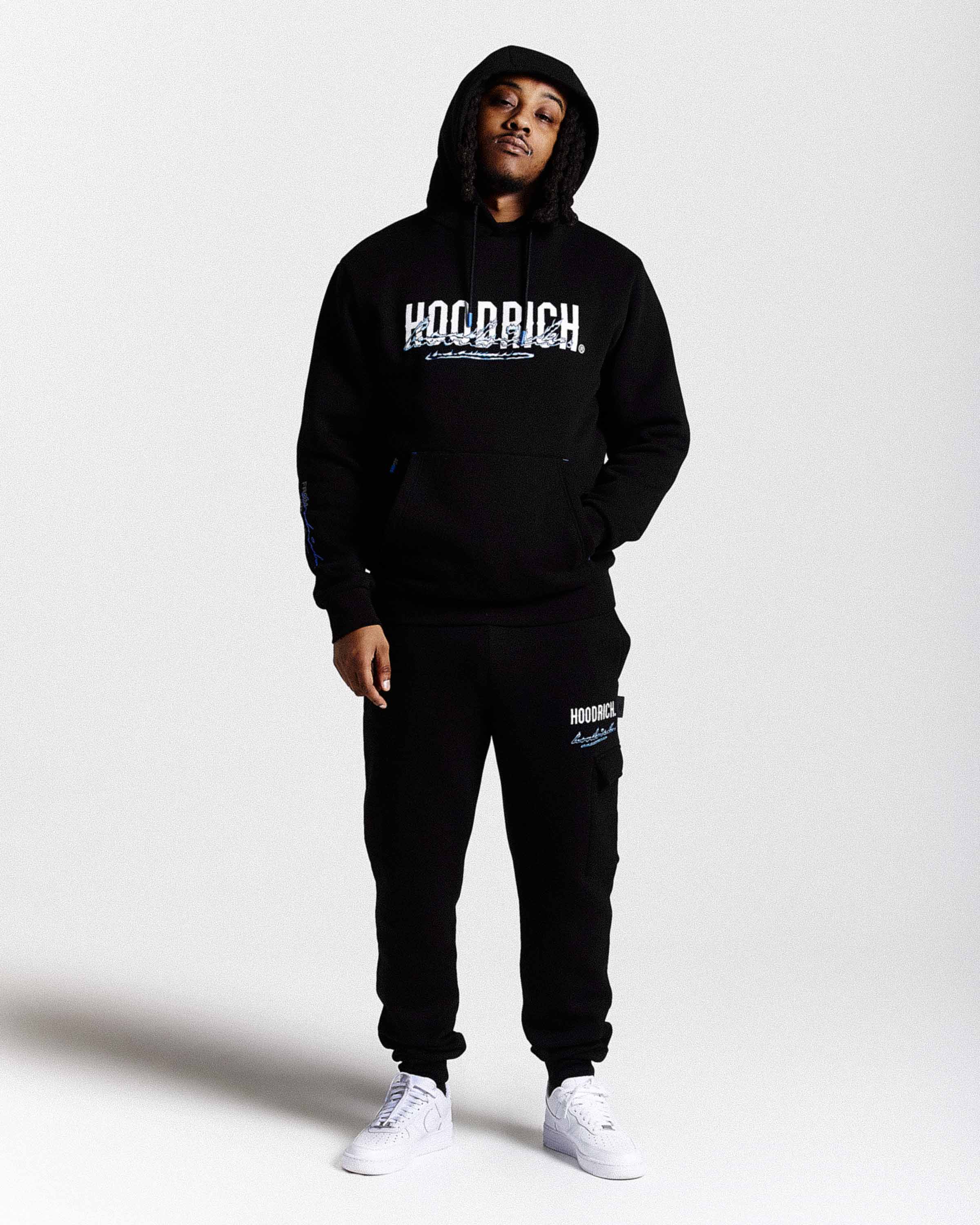 Flames Joggers - Black/White/Blue