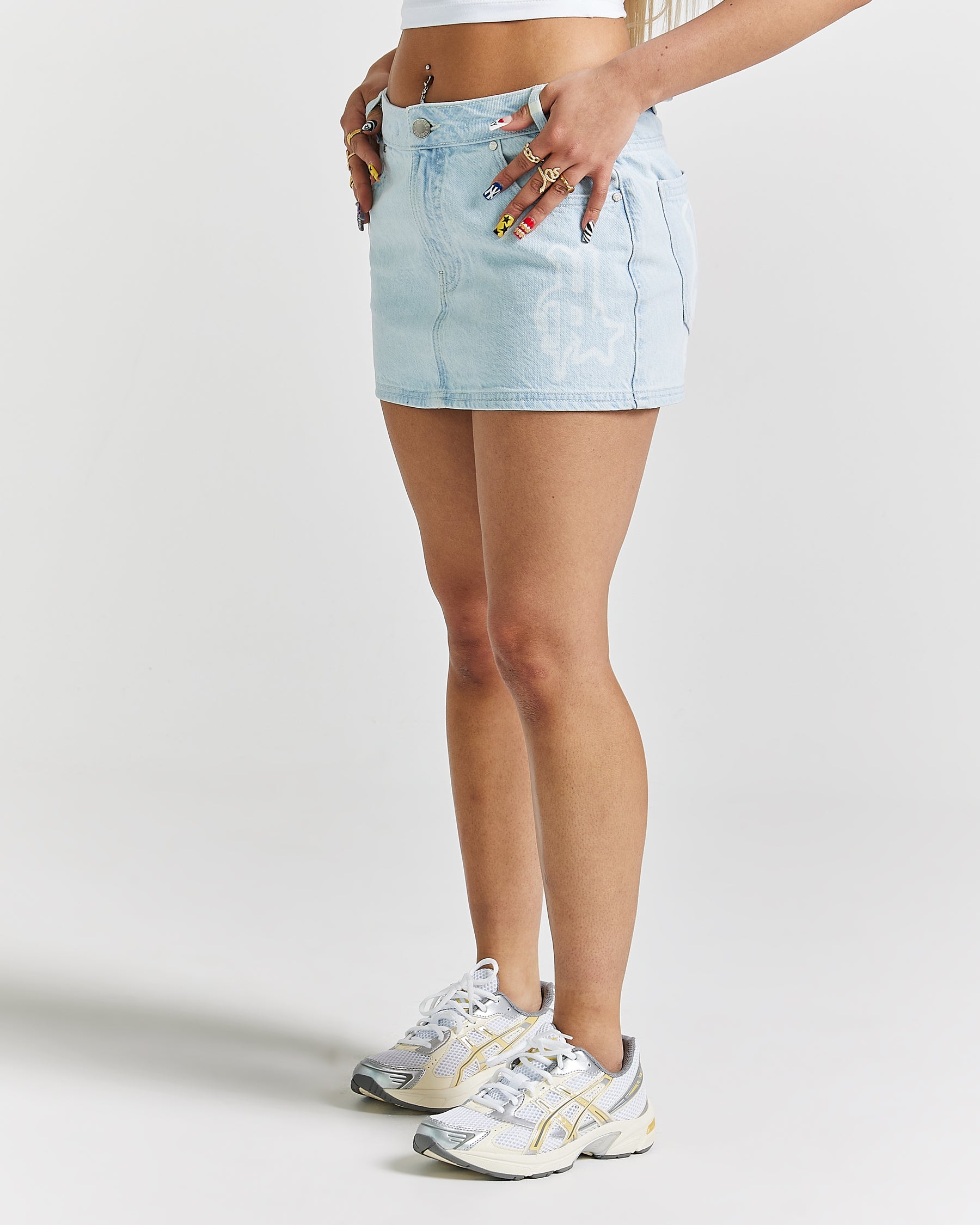 Totem Mini Skirt - Light Blue Wash