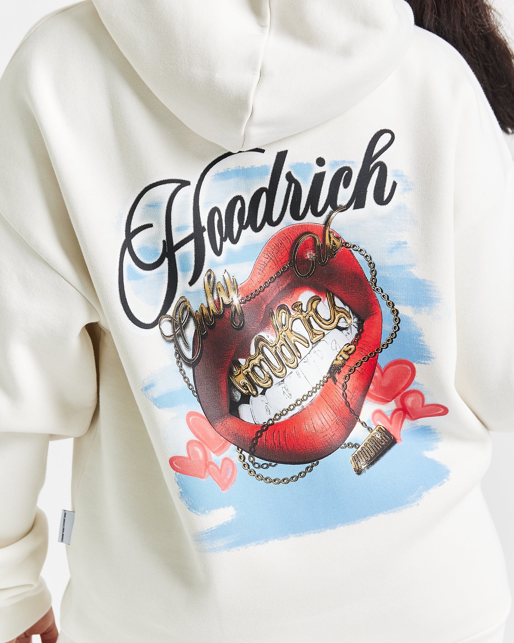 Grillz Oversized Hoodie - White/Red/Blue