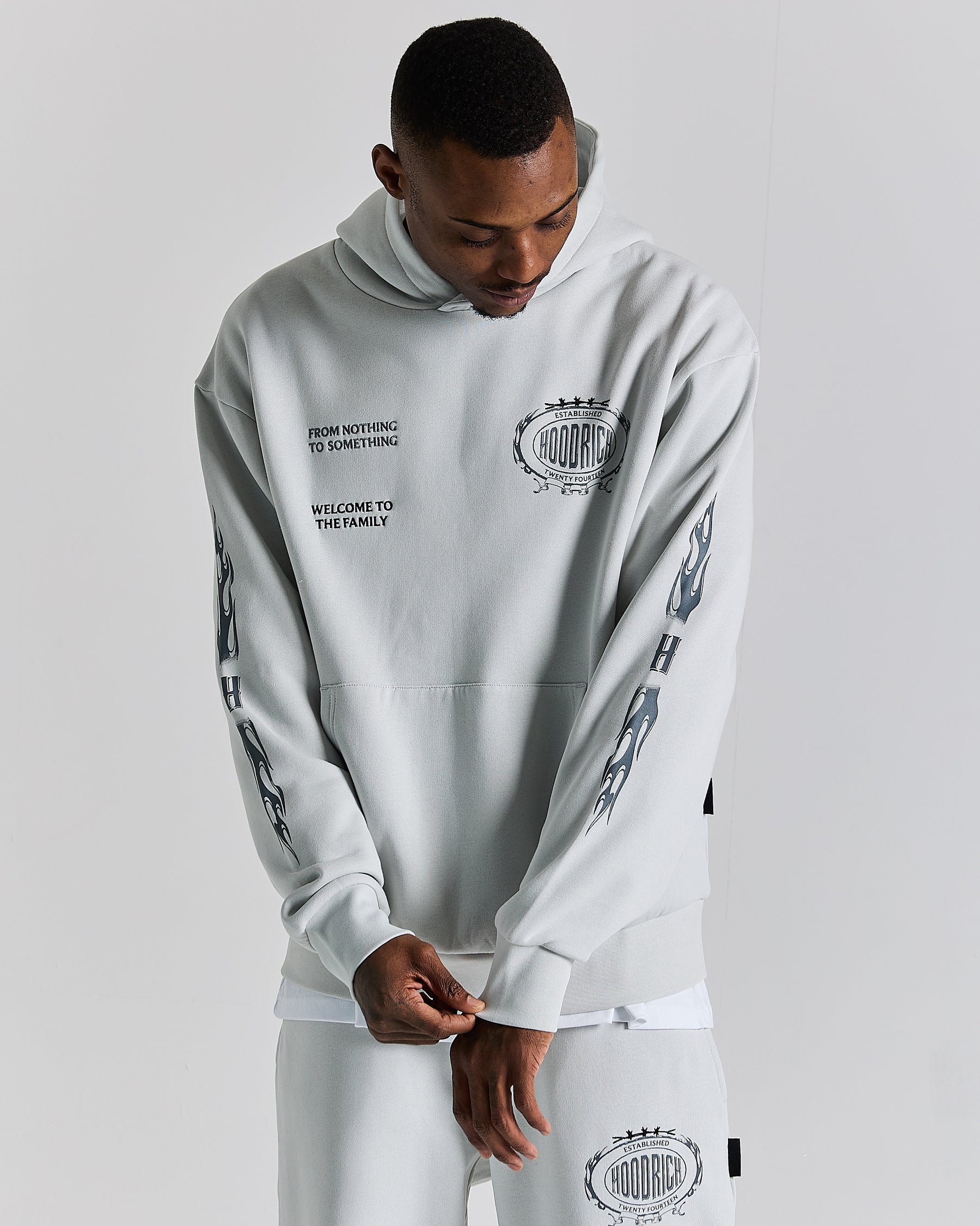 Noir Oversized Hoodie - Light Grey/Black