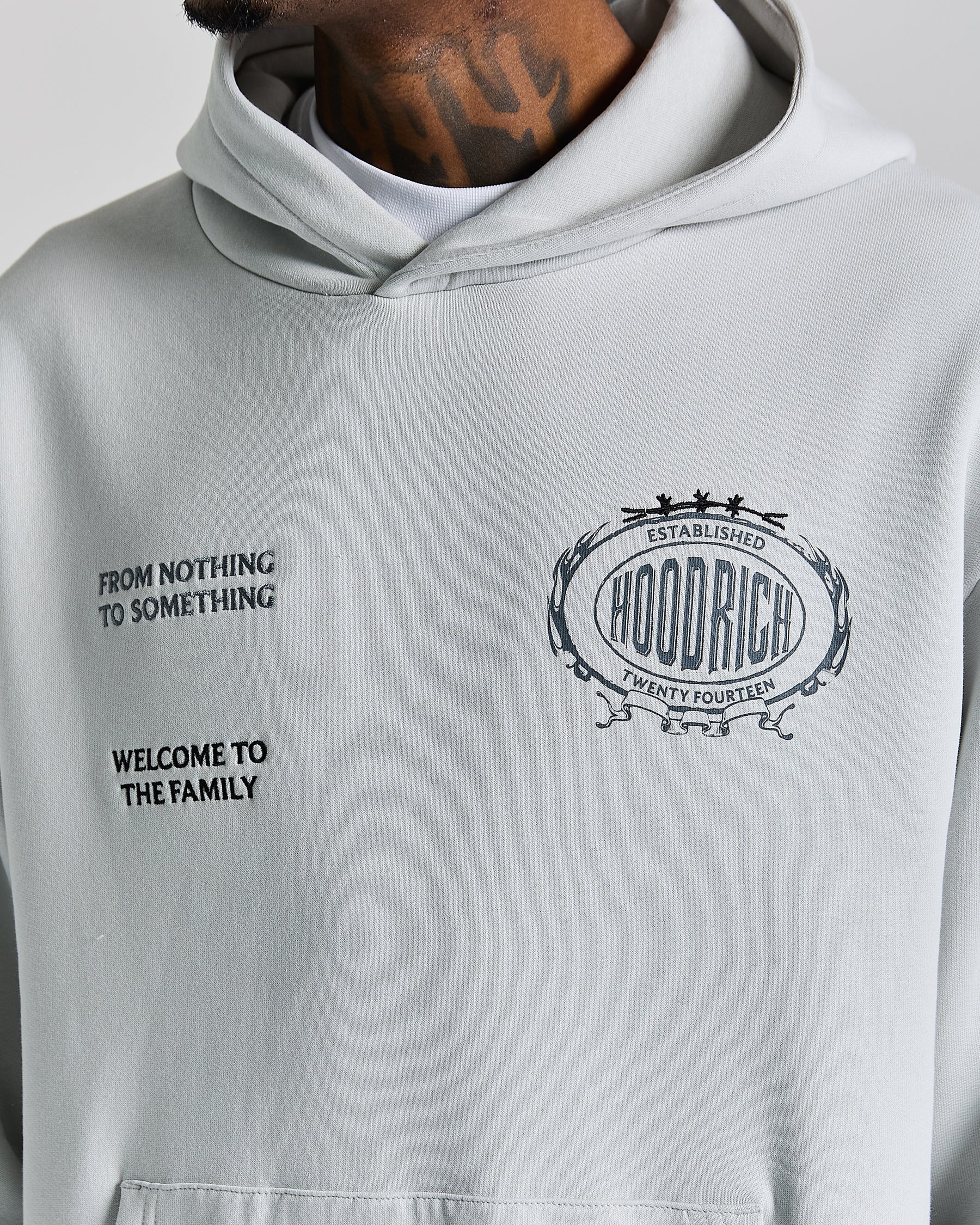 Noir Oversized Hoodie - Light Grey/Black