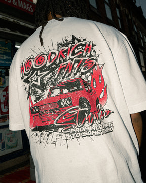 Racing Oversized T-Shirt - White/Black/Red