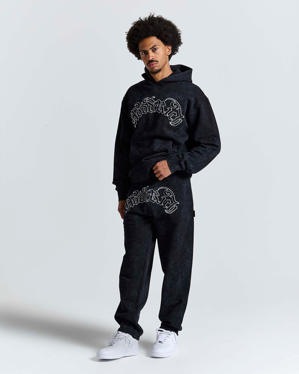 Nocturn Oversized Hoodie - Black/White