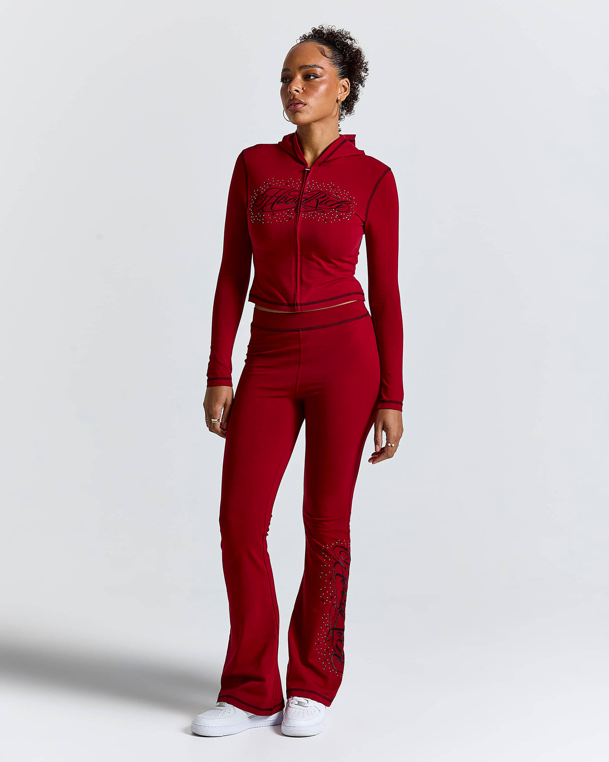 Women's Gleam Full Tracksuit - Red/Black