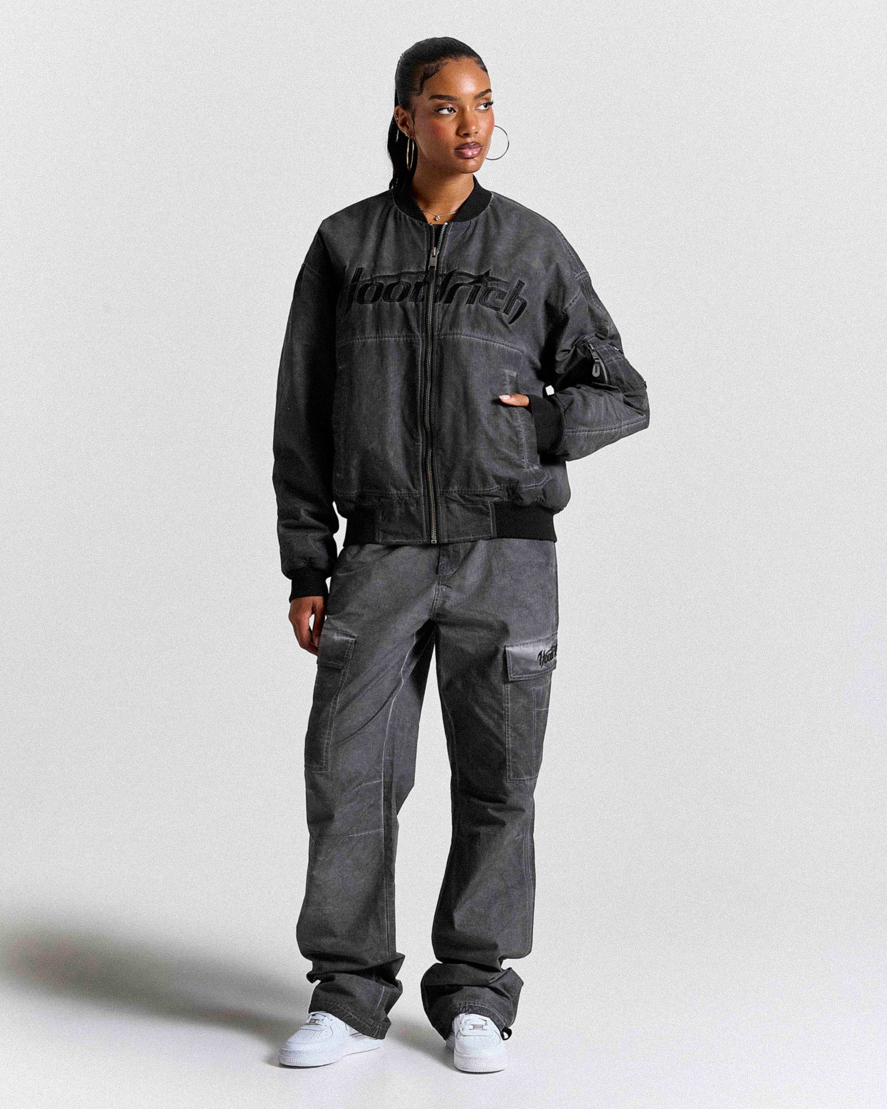 Cast Ripstop Varsity Jacket - Washed Black