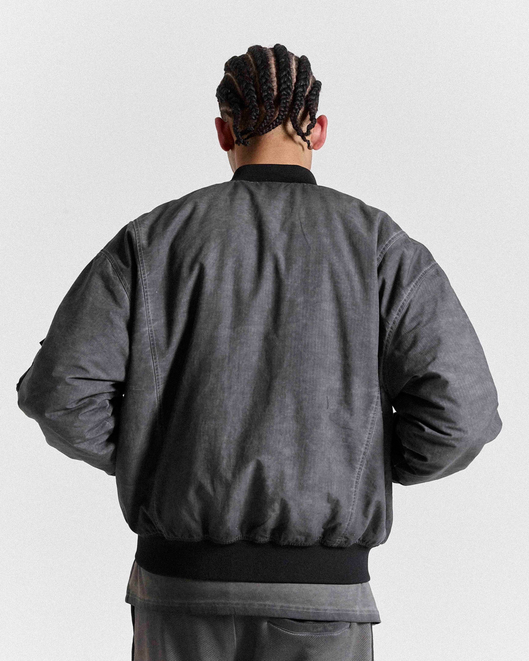 Cast Ripstop Varsity Jacket - Washed Black