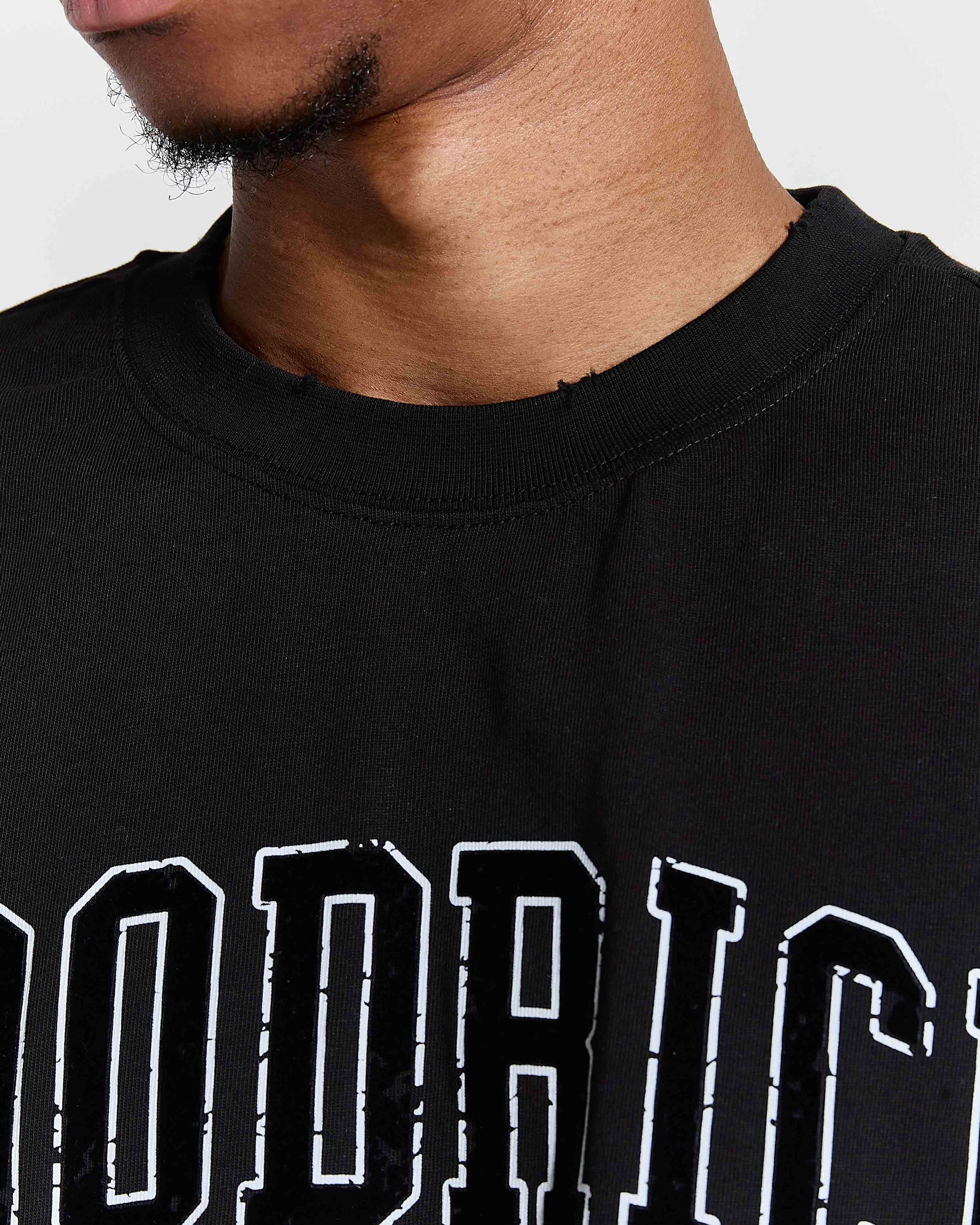 Fray Regular Fit Tee - Black