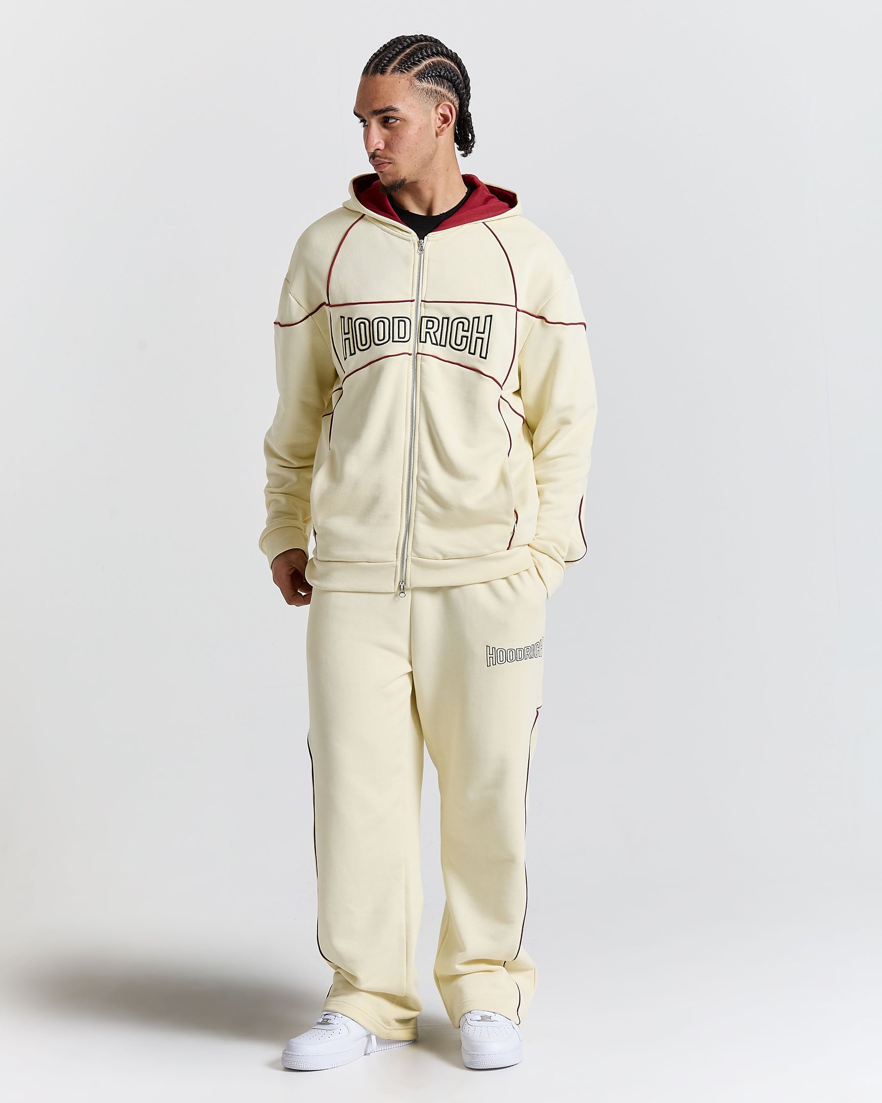 Trace Zip Relaxed Fit Hoodie - Ivory