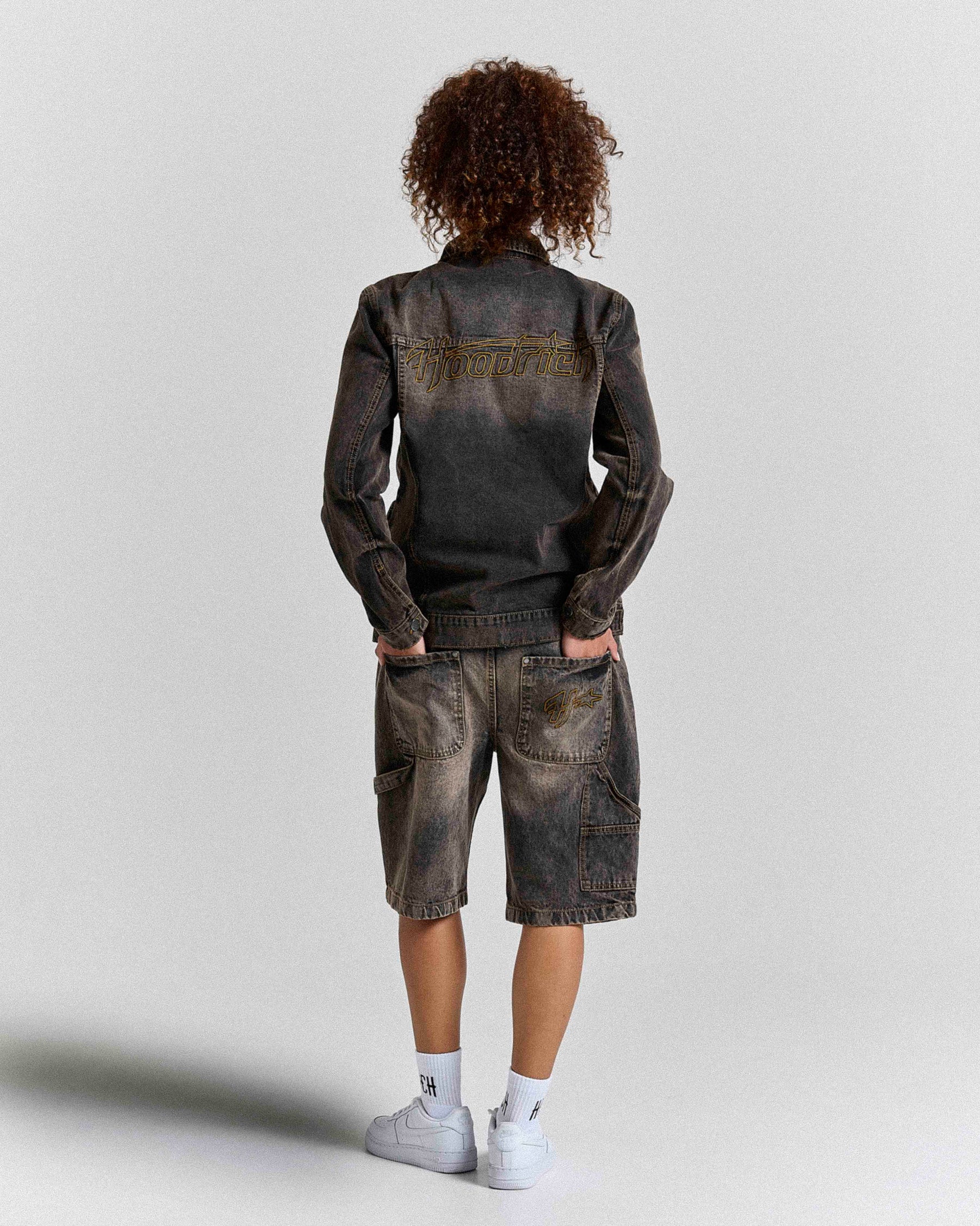 Shadow Rust Denim Trucker Jacket - Black Wash