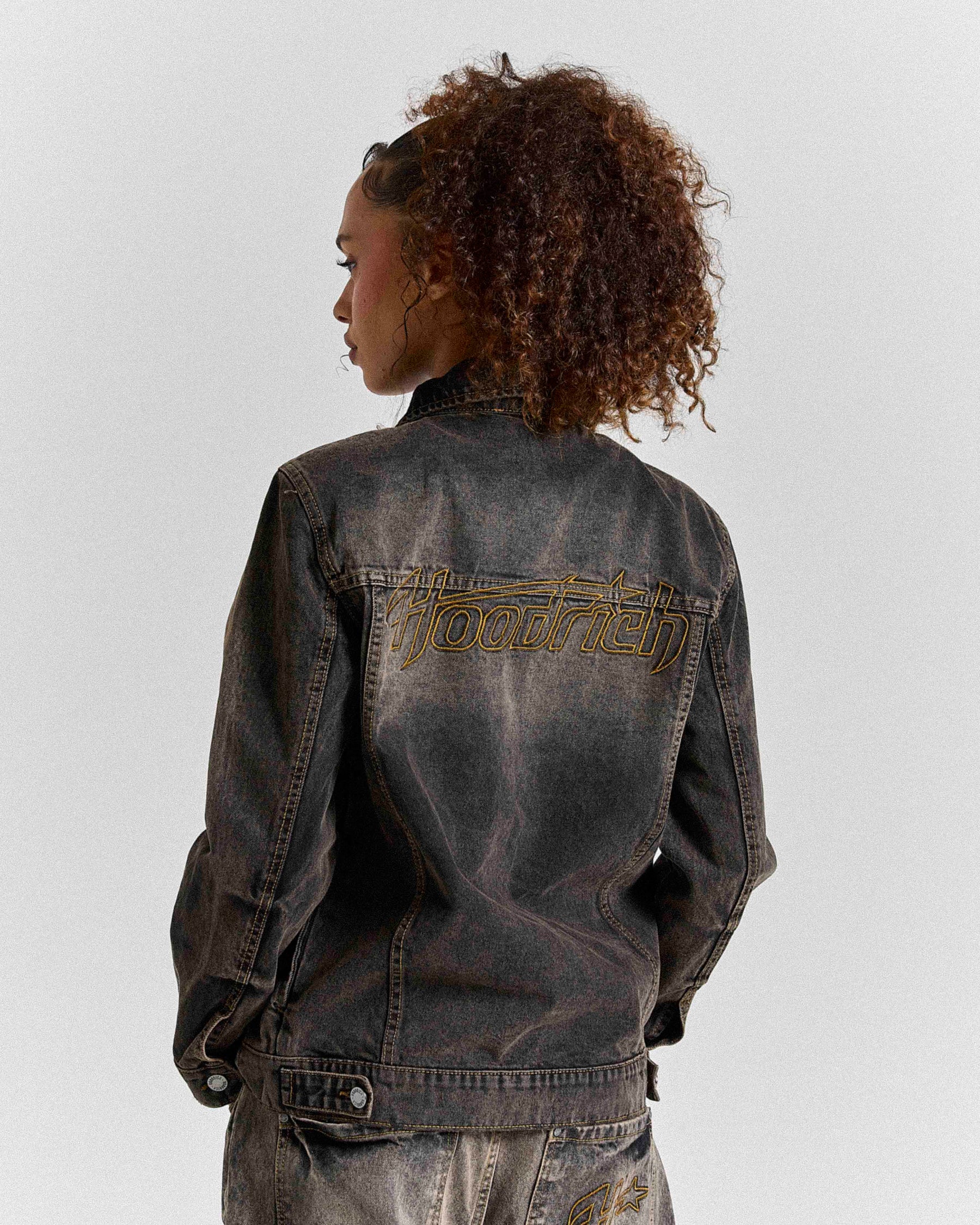 Shadow Rust Denim Trucker Jacket - Black Wash
