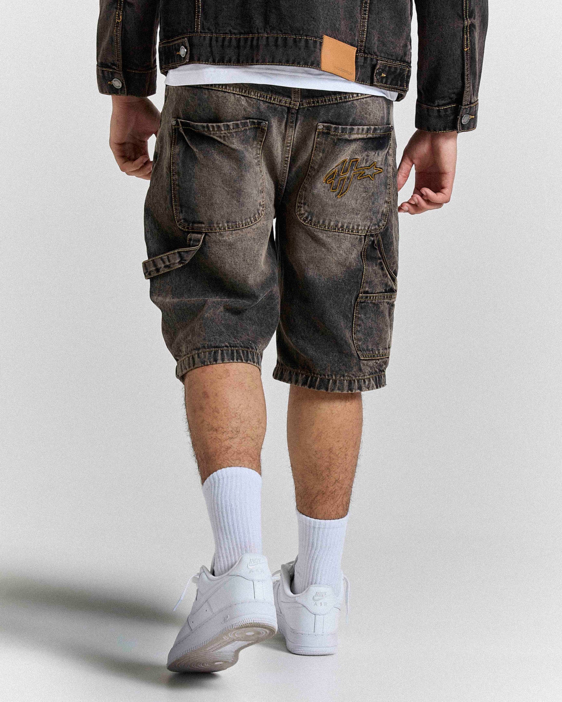 Shadow Rust Denim Carpenter Jorts - Black Wash