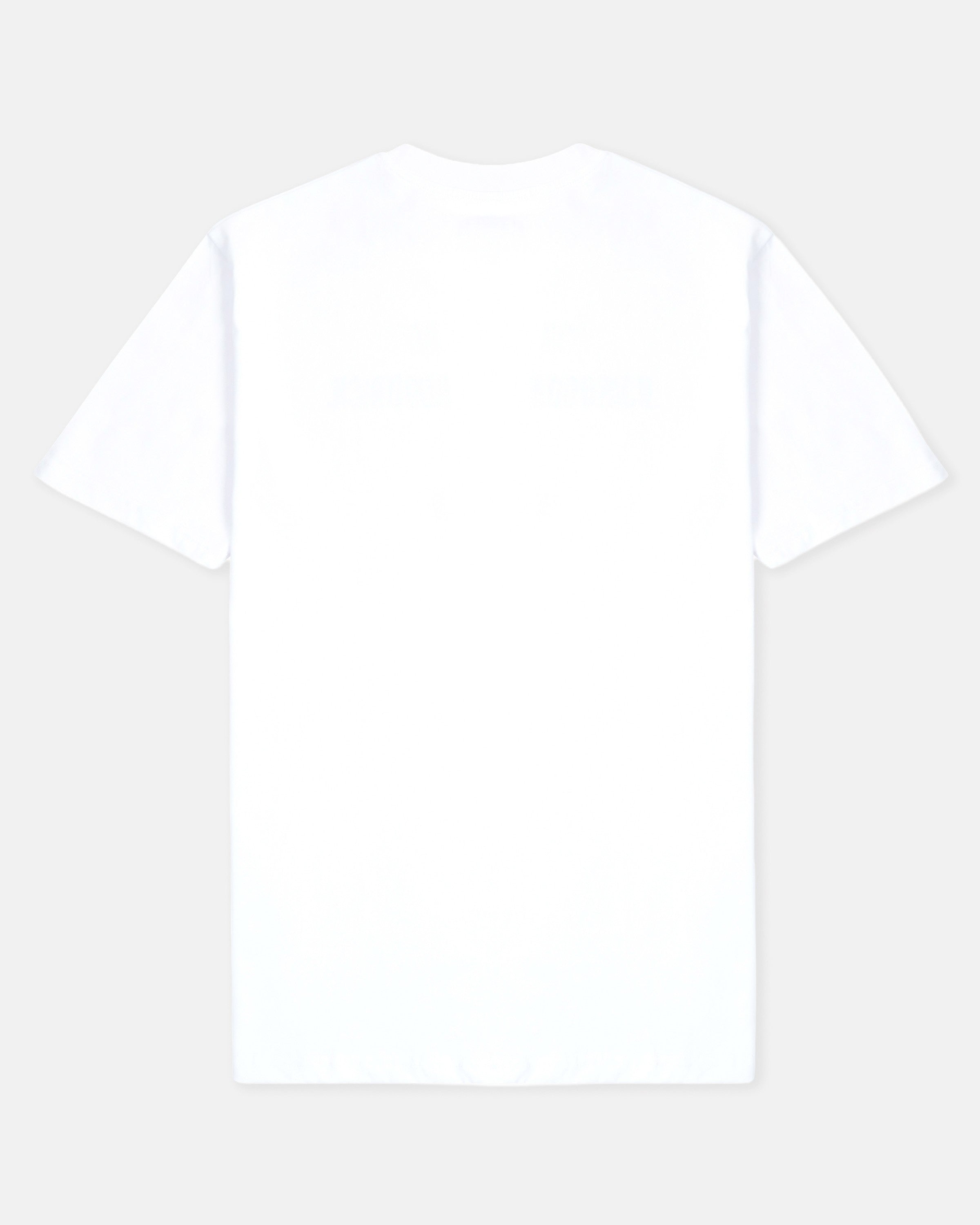 Plain white t-shirt on a light gray background