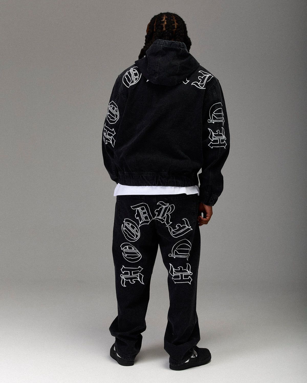 The Winner's Circle Denim Trousers - Black/White