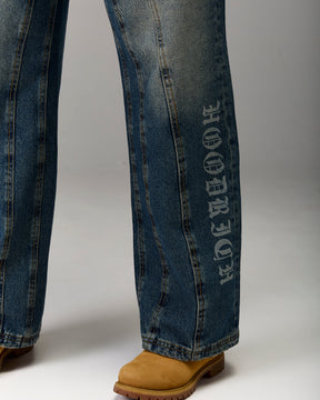 The Winner's Circle Snowdrift Wide Leg Jeans - Dirty Wash