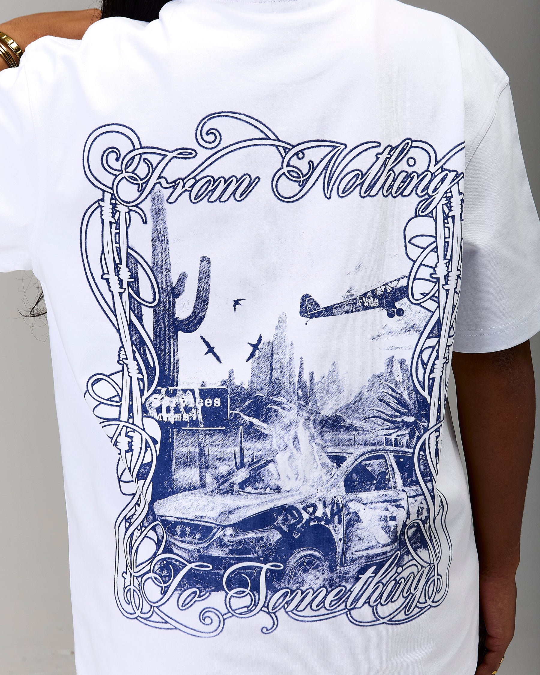 The Winner's Circle Oversized T-Shirt - White/Blue