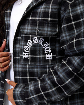 The Winner's Circle Hooded Plaid Shirt - Blue/Black