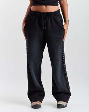 Aspen Wide Leg Joggers - Black