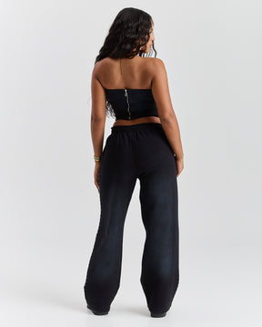 Aspen Wide Leg Joggers - Black