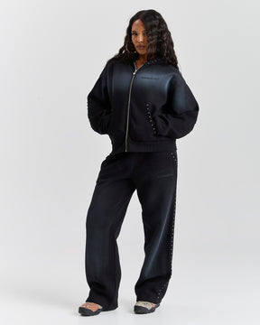 Aspen Wide Leg Joggers - Black
