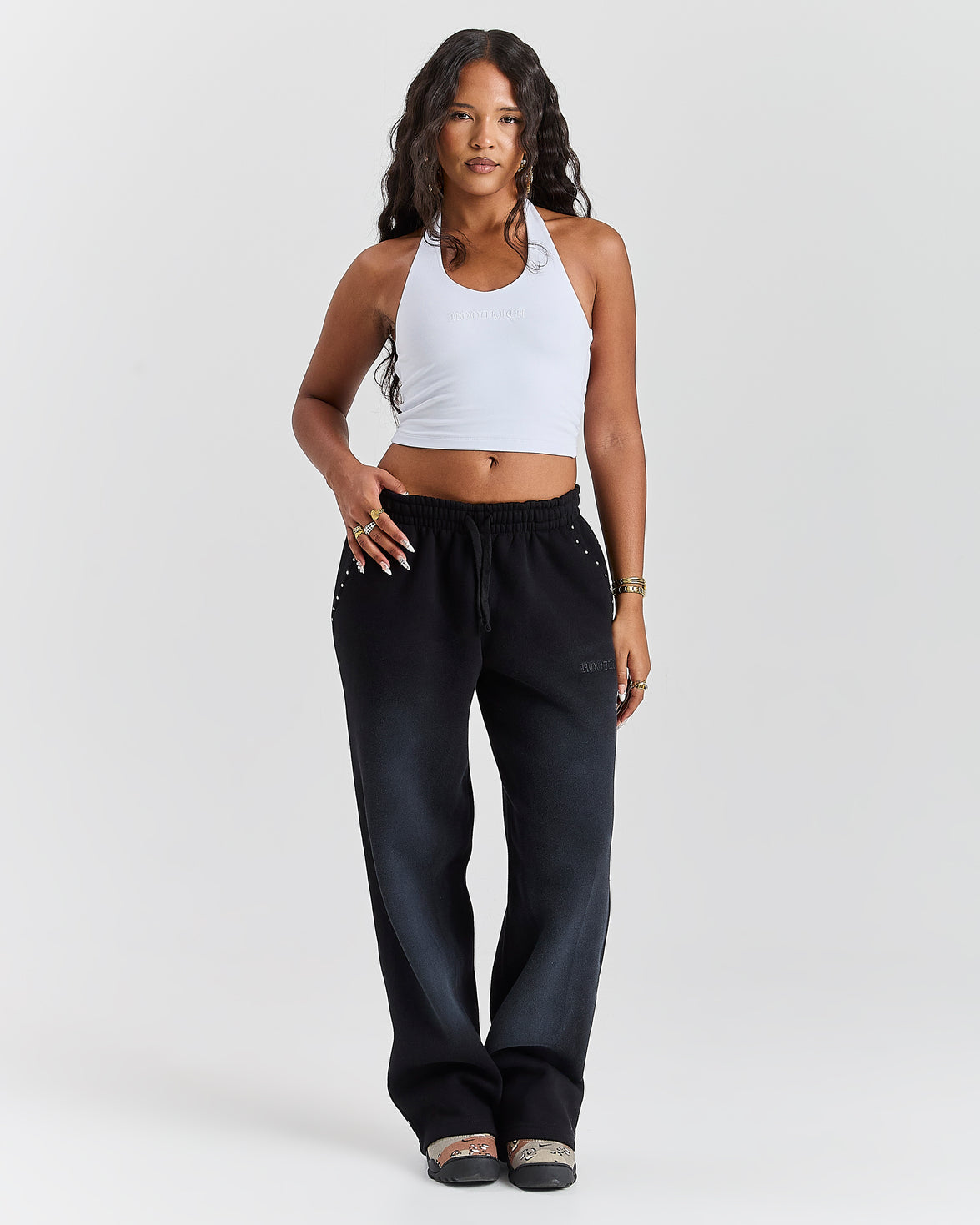 Aspen Wide Leg Joggers - Black