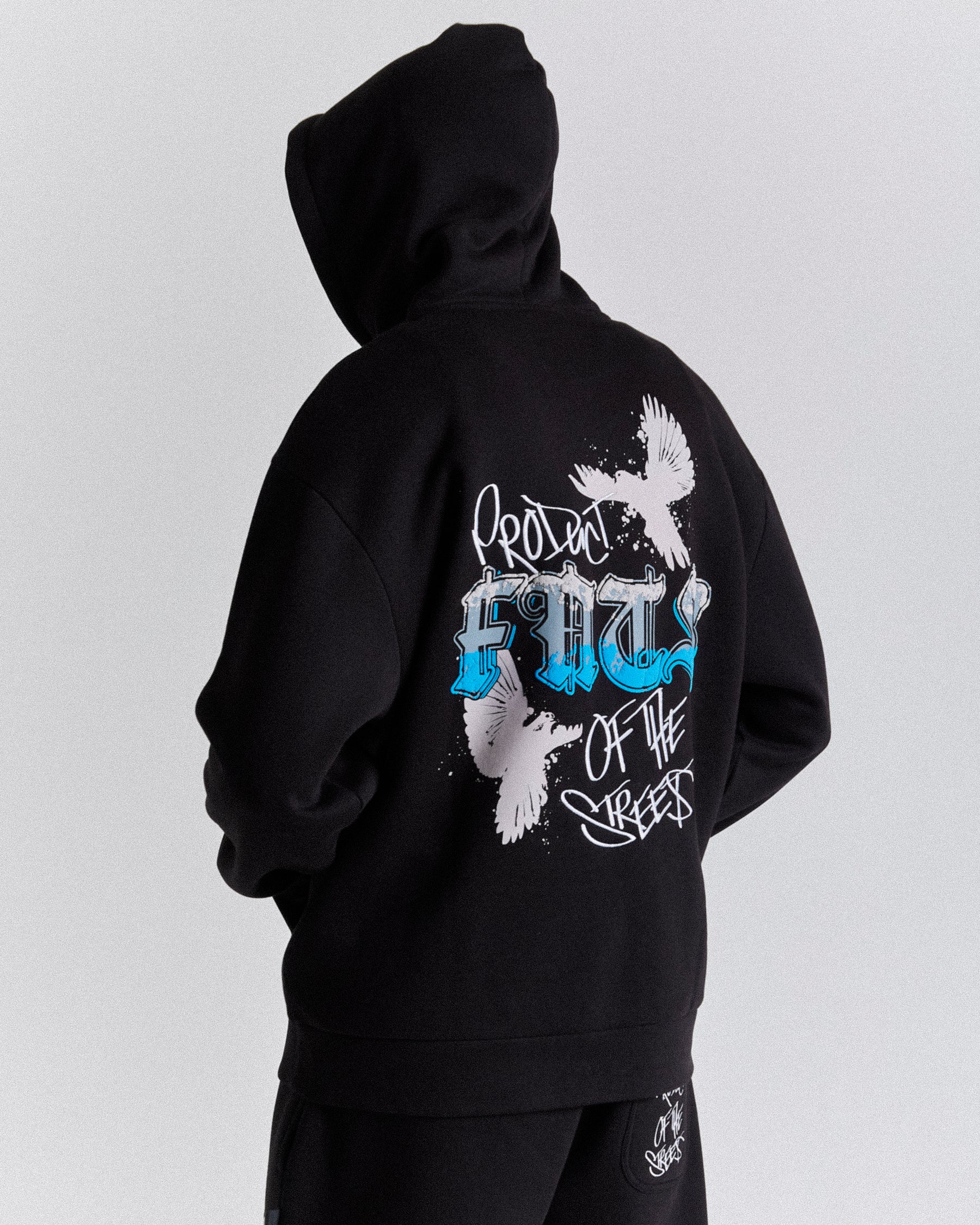 Rise Hoodie - Black/White/Blue