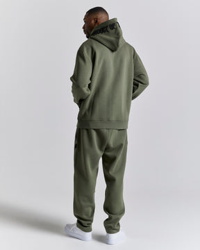 Ritual Oversized Zip Hoodie - Khaki Green/Black