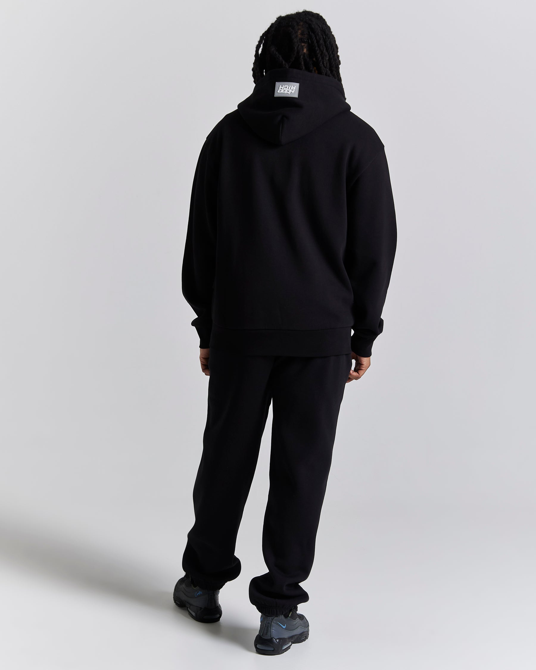 Obscure Oversized Zip Hoodie - Black/White/Blue