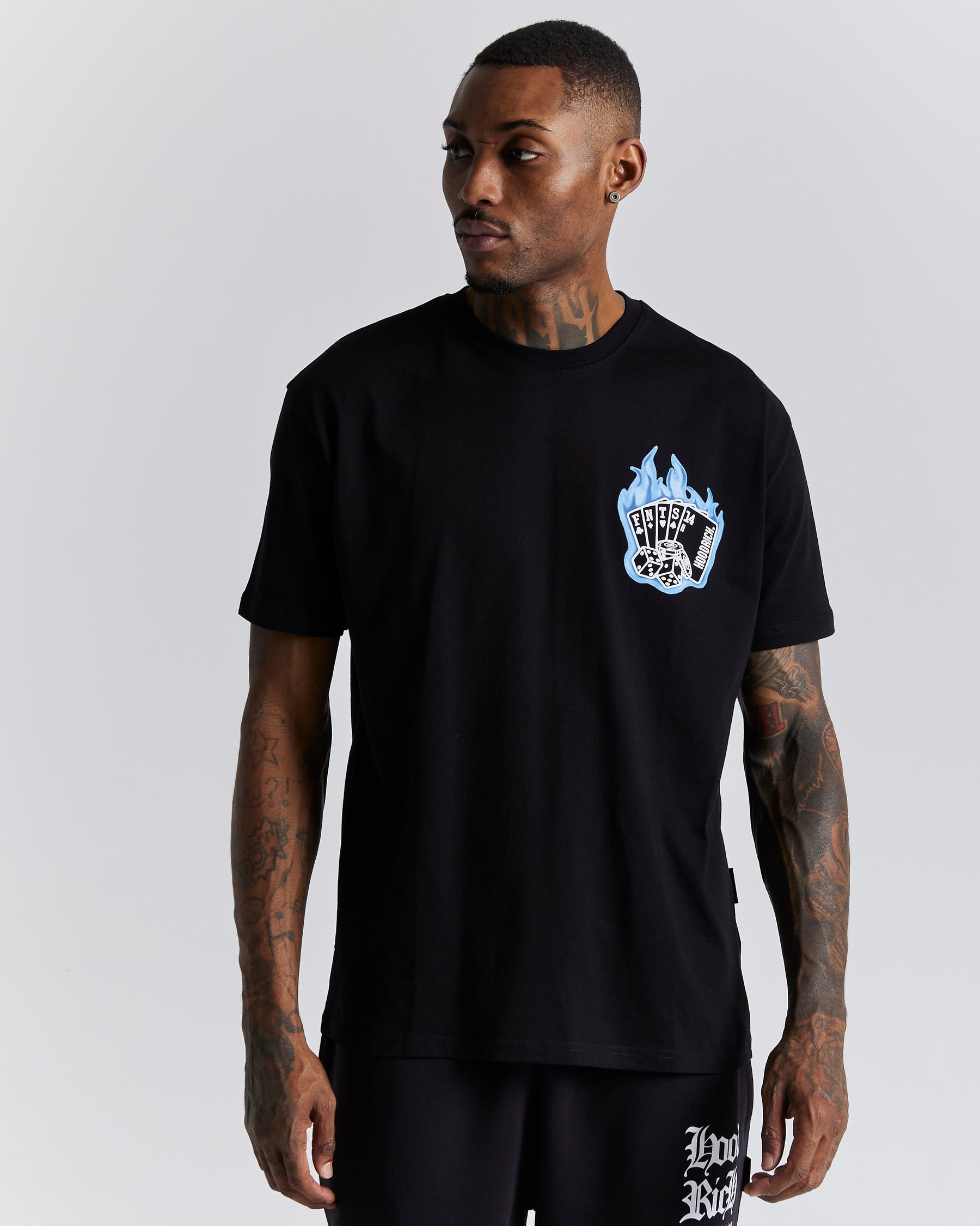 Luck T-Shirt - Black/White/Blue