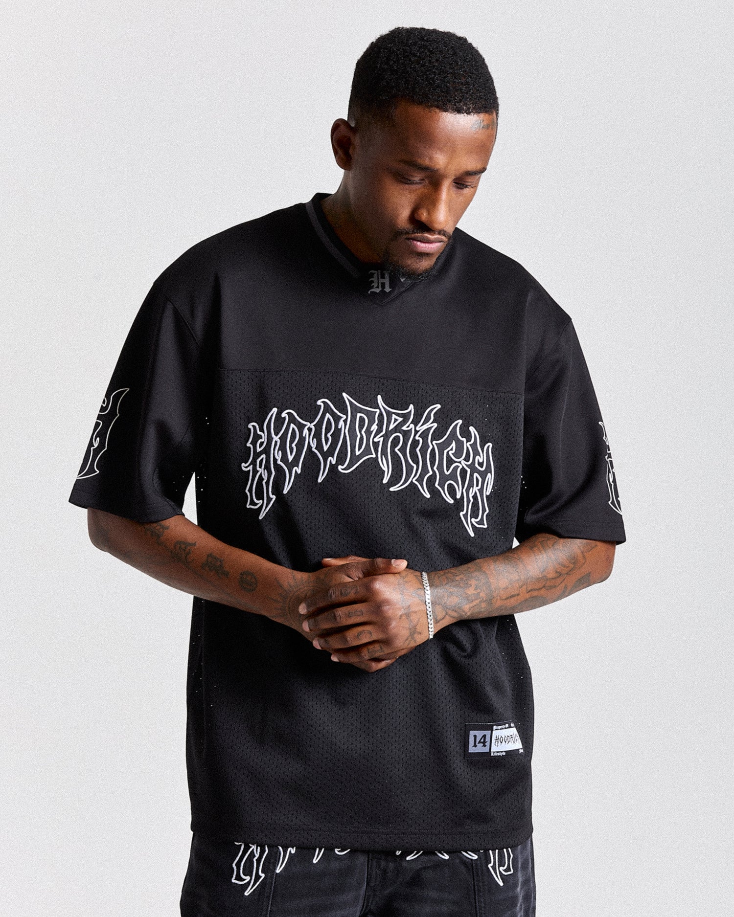 Spectral Oversized Mesh Jersey - Black/White