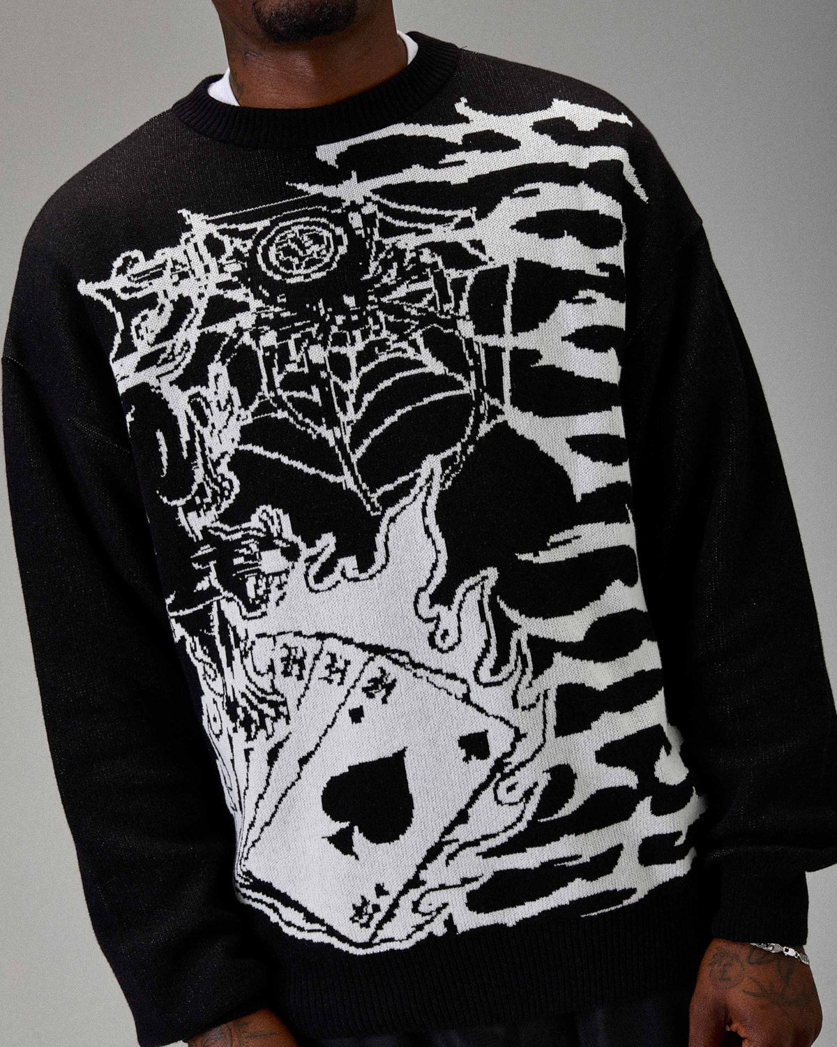 Pull en tricot Wreckage The Winner's Circle - Noir/blanc