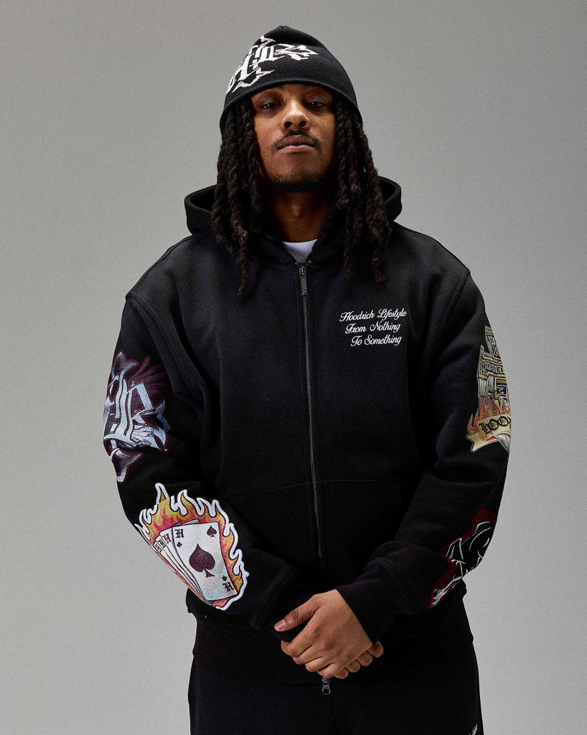 The Winner's Circle Phase Oversized Zip Hoodie - Black
