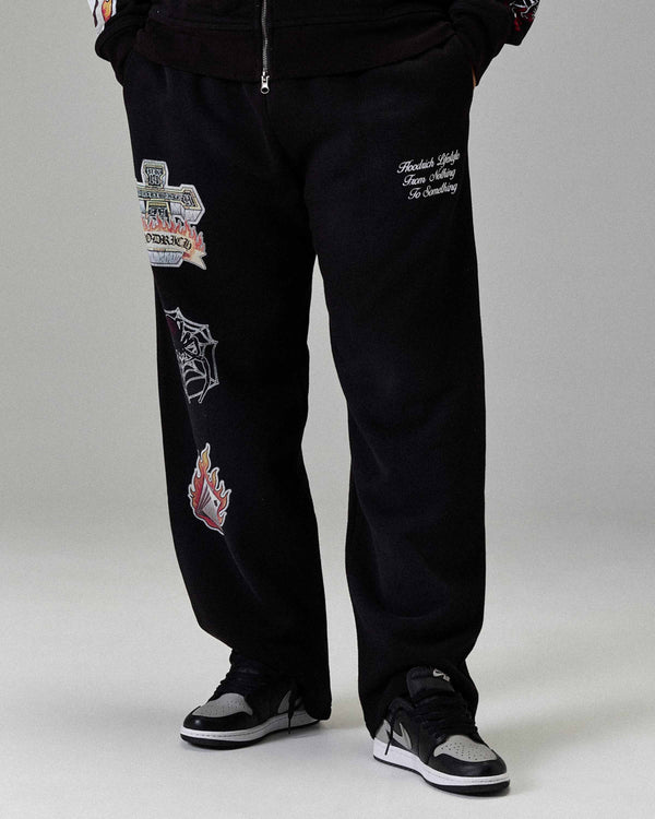 The Winner's Circle Phase Oversized Open Hem Joggers - Black