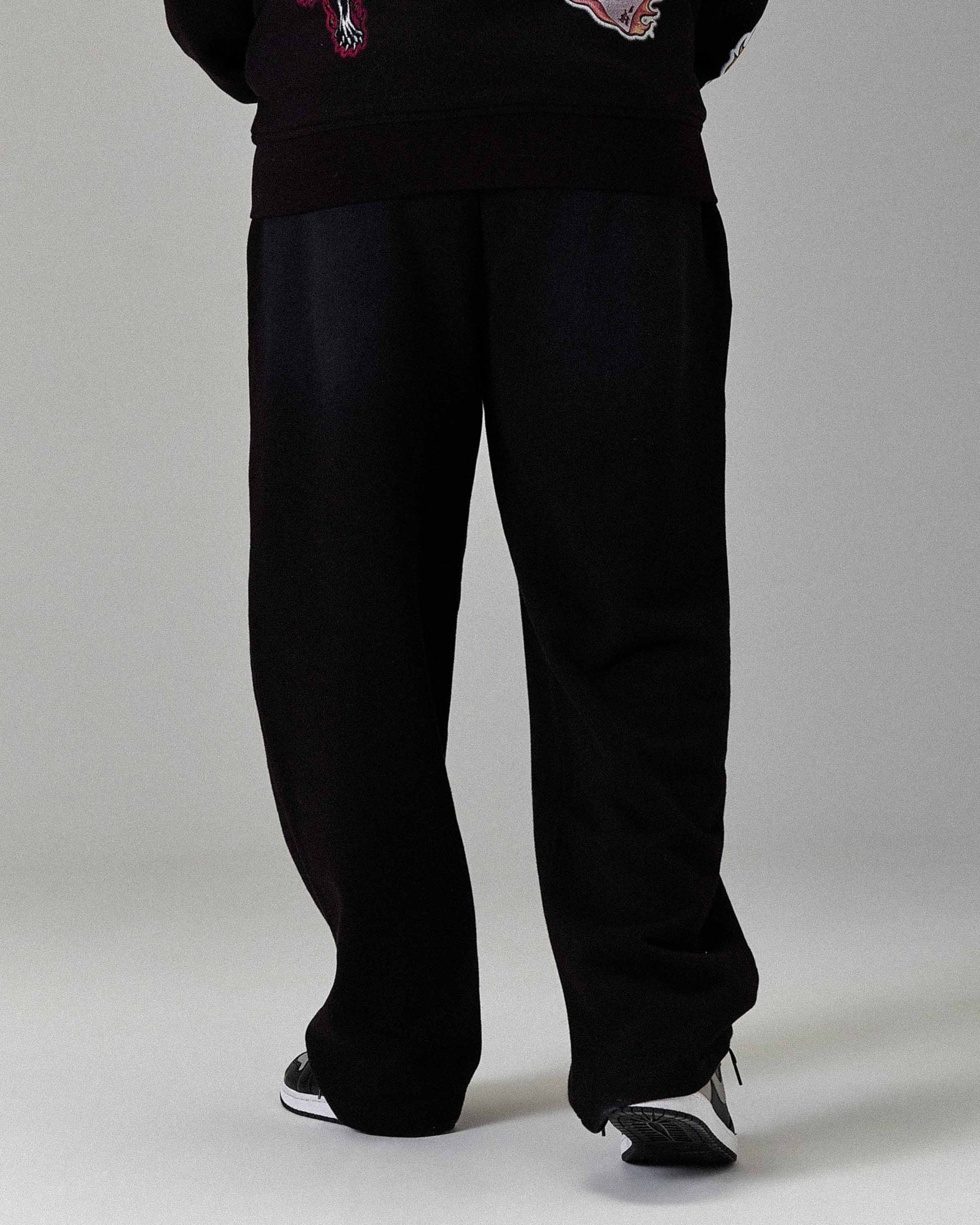 The Winner's Circle Phase Oversized Open Hem Joggers - Black