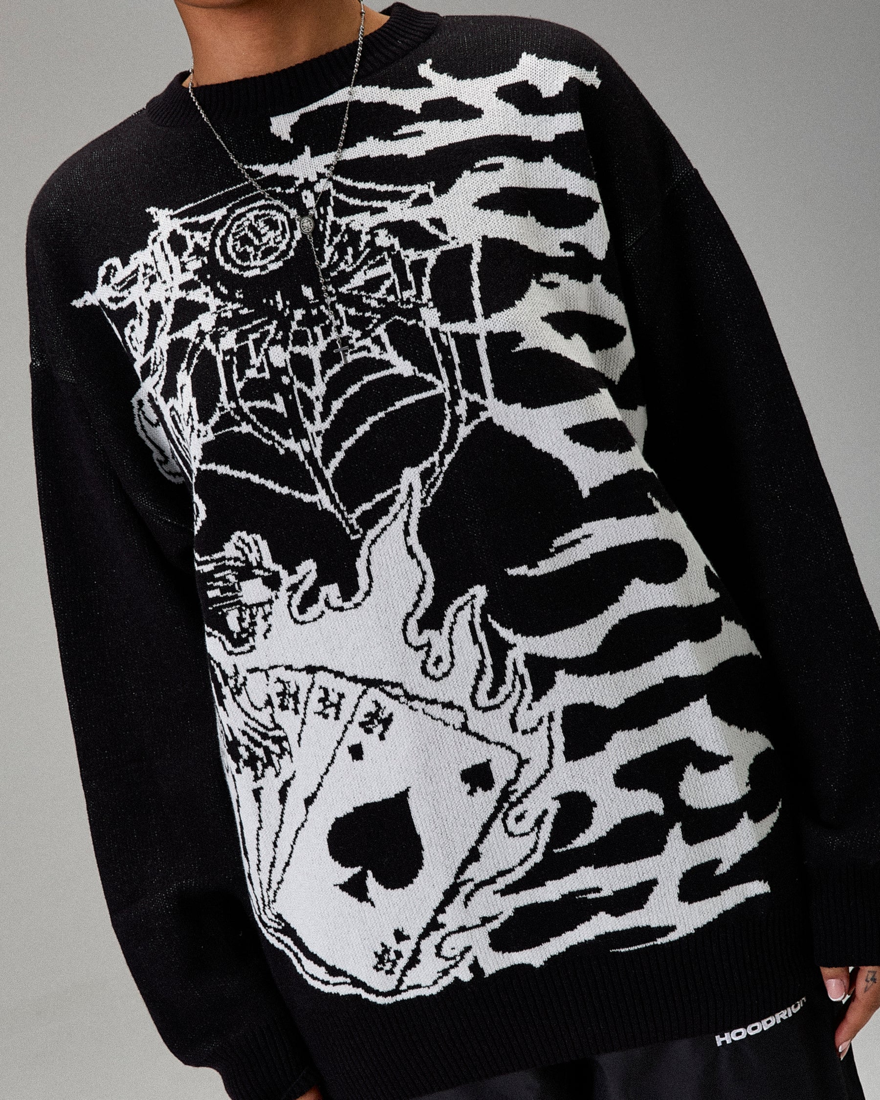 The Winner's Circle Wreckage Knitwear Sweater - Black/white