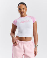 Field Fitted Tee - White/Pink Camo