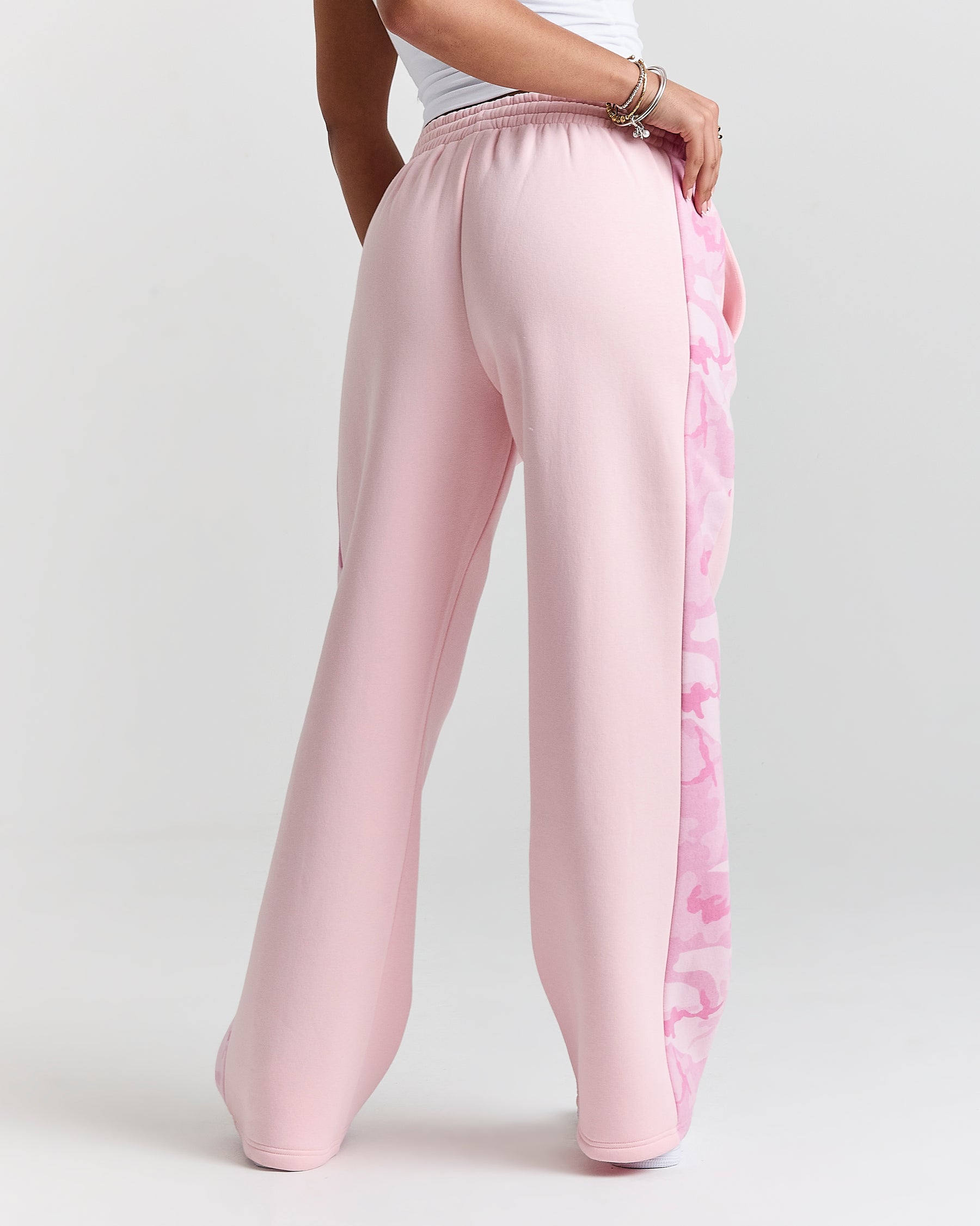 Field Oversized Wide Leg Joggers - Pink/White/Camo