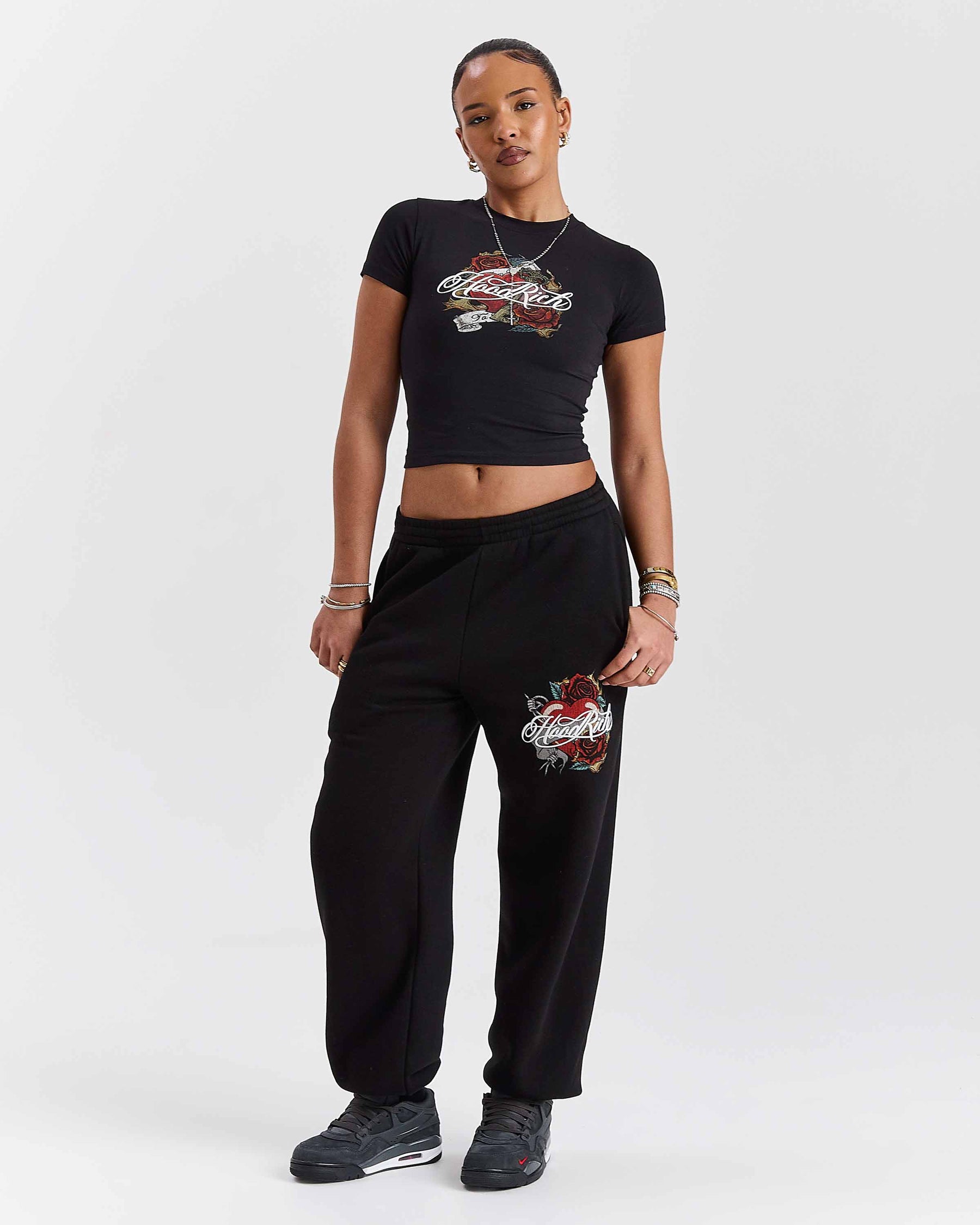 Vox Oversized Joggers - Black/Red