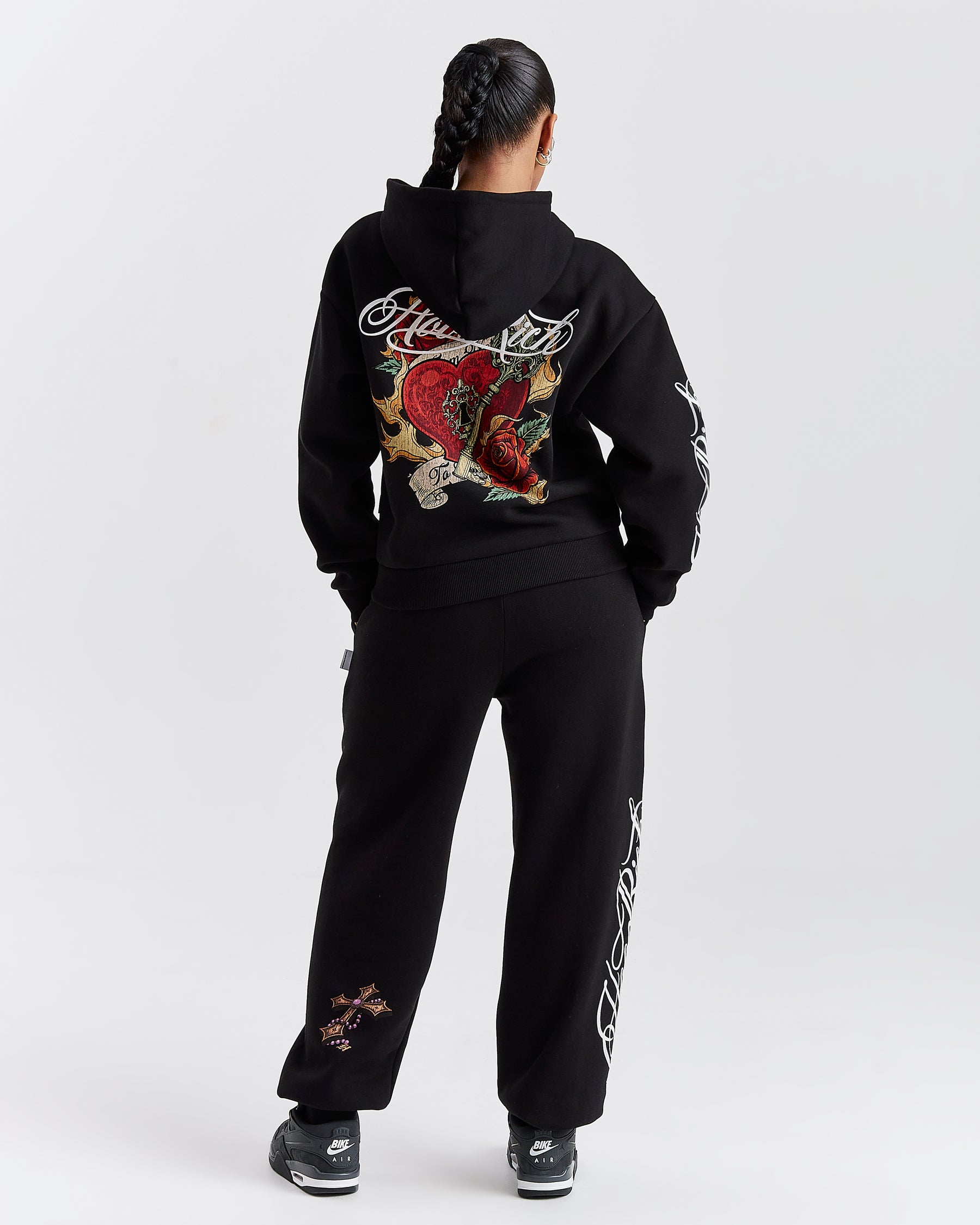 Vox Mid Length Zip Hoodie - Black/Red