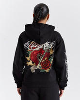 Vox Mid Length Zip Hoodie - Black/Red